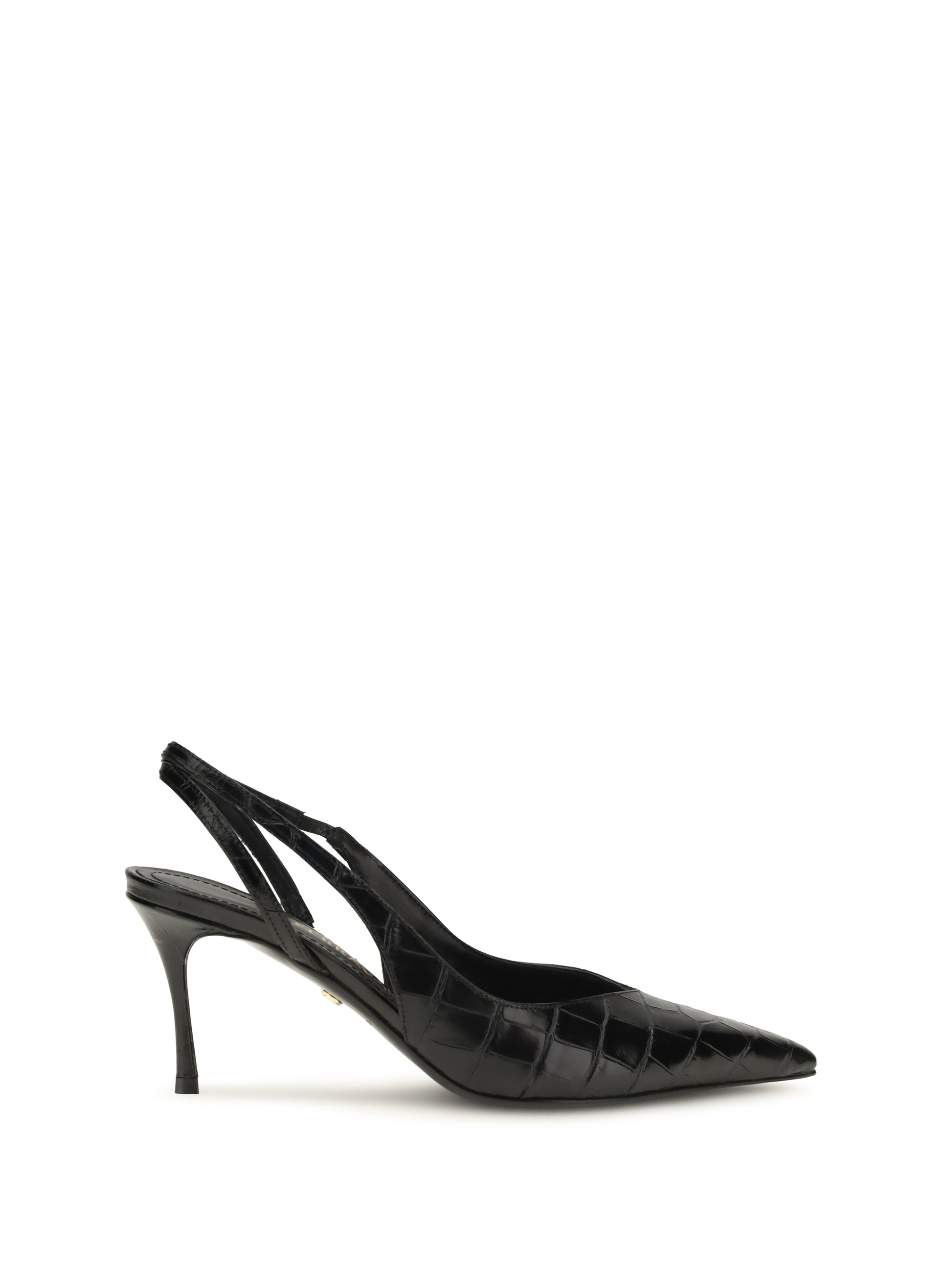 Ferragamo Women Crocodile-Effect Leather Slingback Pumps FERRAGAMO