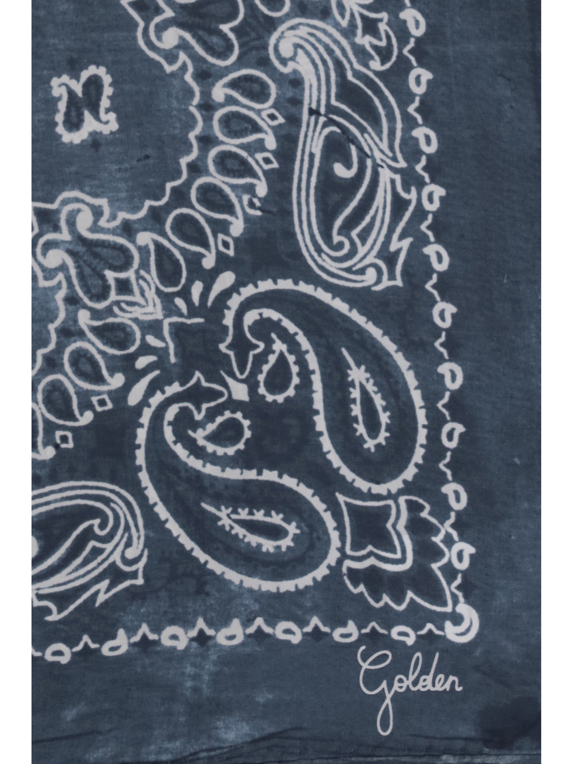 Golden Goose Women Golden Paisley Printed Silk Scarf GOLDEN GOOSE