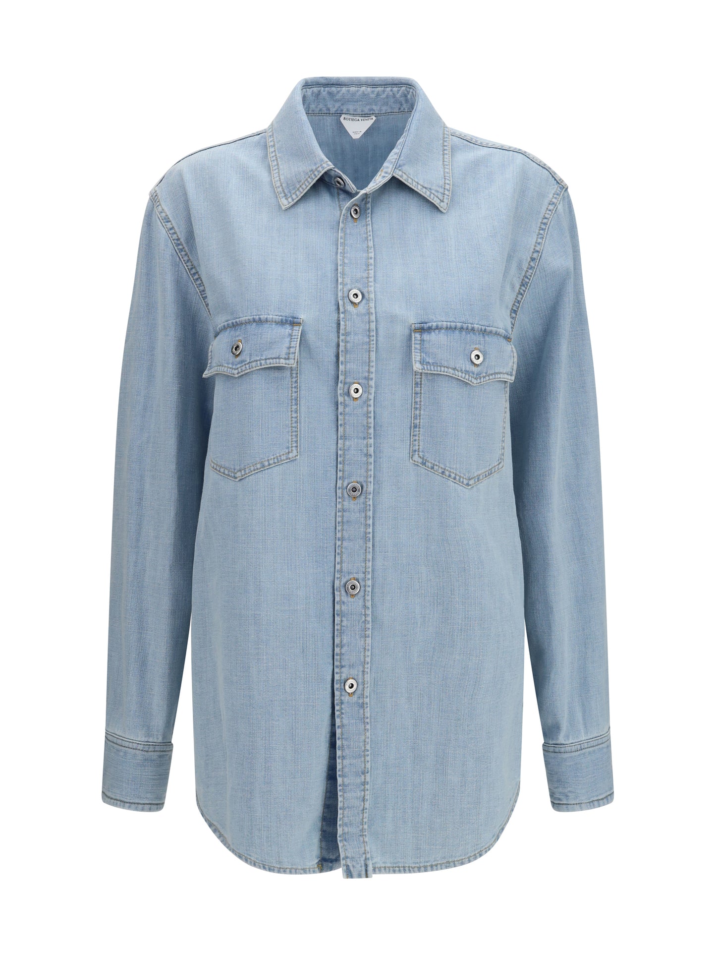 Bottega Veneta Women Sky Bleached Oversize Denim Shirt BOTTEGA VENETA