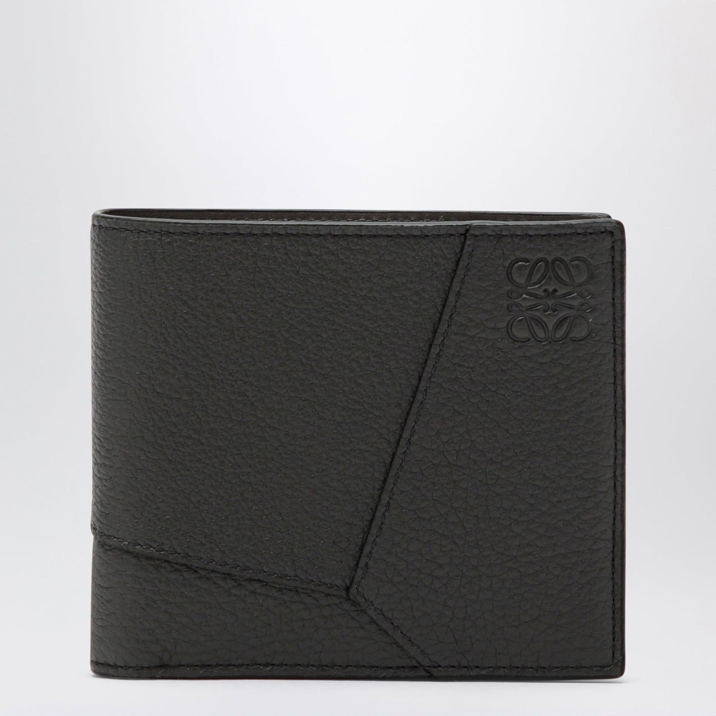 Loewe Dark Grey Puzzle Bi-Fold Wallet In Grained Leather Men LOEWE