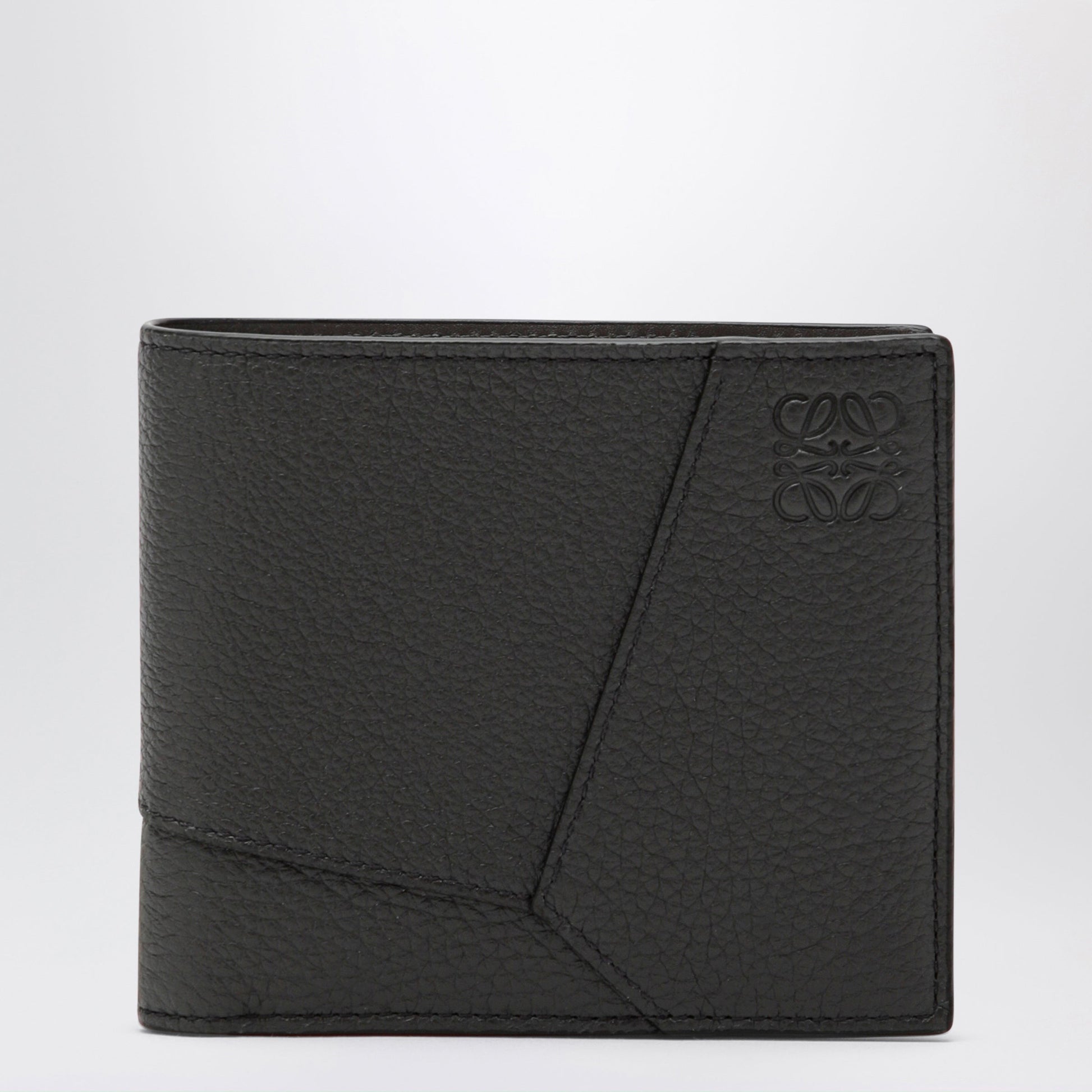 Loewe Dark Grey Puzzle Bi-Fold Wallet In Grained Leather Men LOEWE