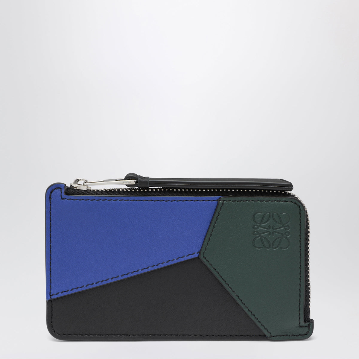 Loewe Puzzle Black And Blue Calfskin Cardholder And Coin Purse Men LOEWE