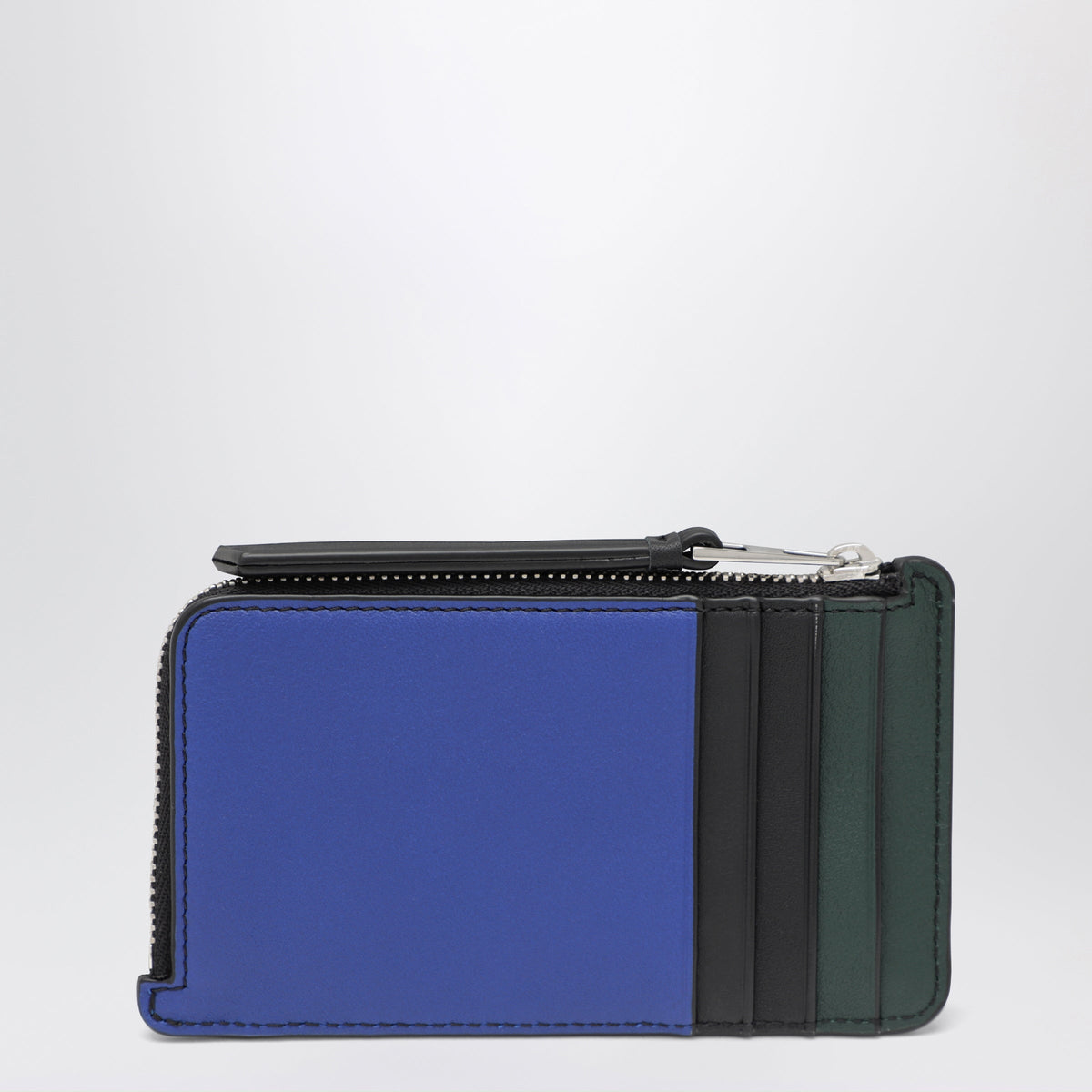 Loewe Puzzle Black And Blue Calfskin Cardholder And Coin Purse Men LOEWE