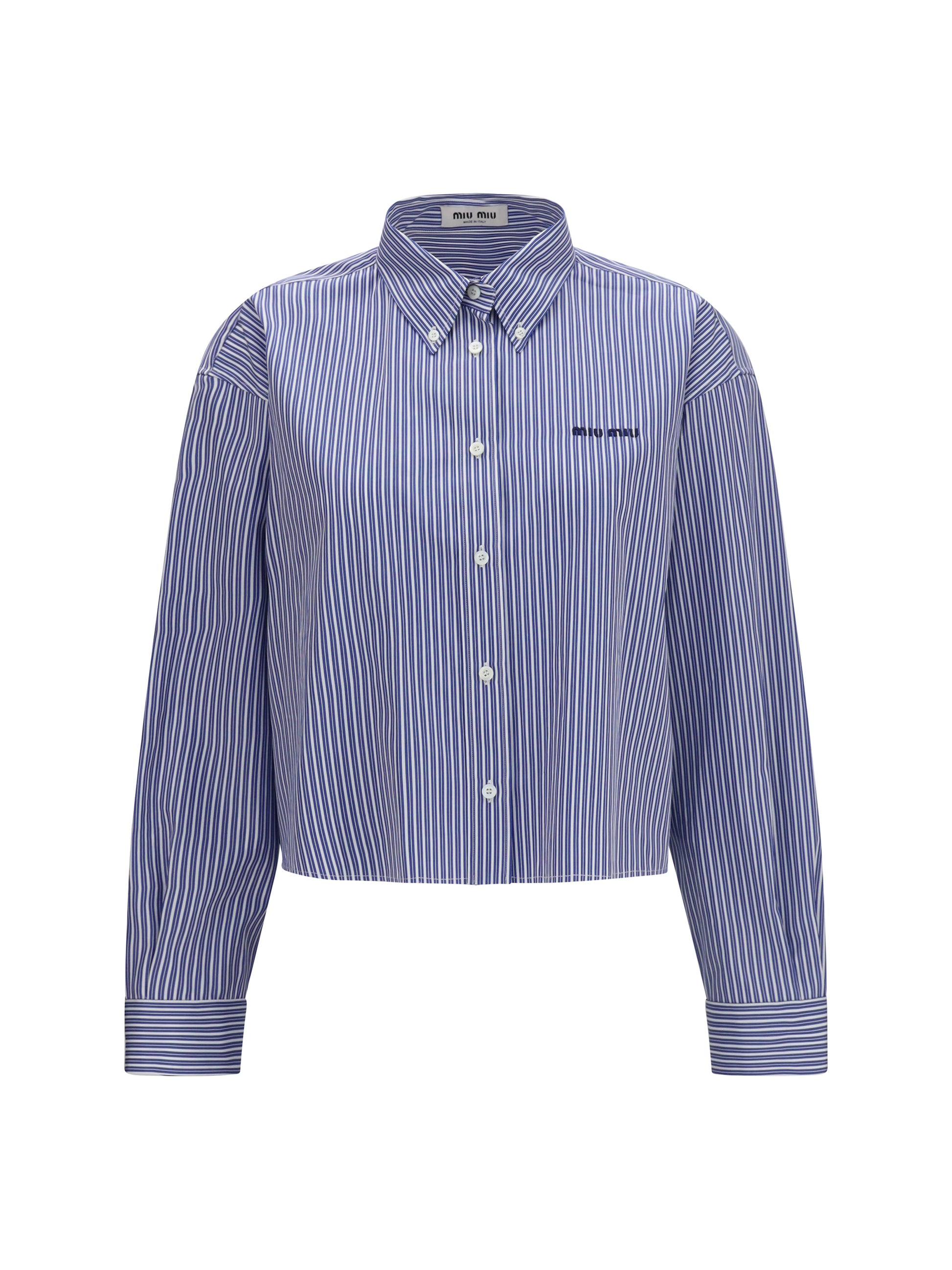 Miu Miu Women Striped Cotton Shirt MIU MIU