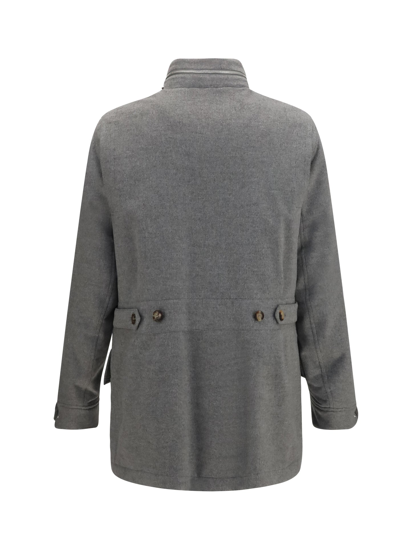 Brunello Cucinelli Men Cashmere Jacket With Zip And Buttons BRUNELLO CUCINELLI