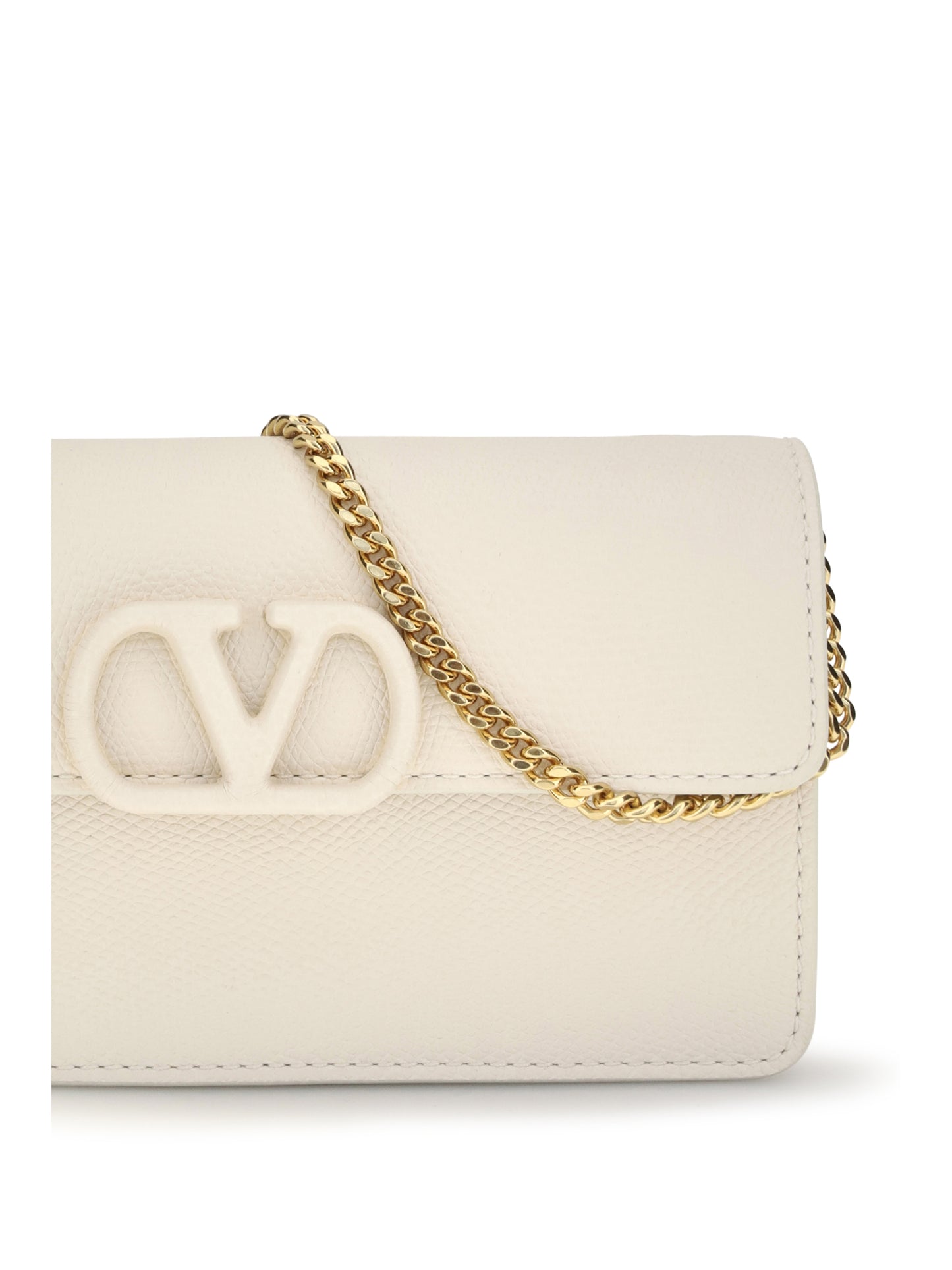 Valentino Garavani Women Vlogo Signature Grainy Calfskin Chain Wallet VALENTINO GARAVANI