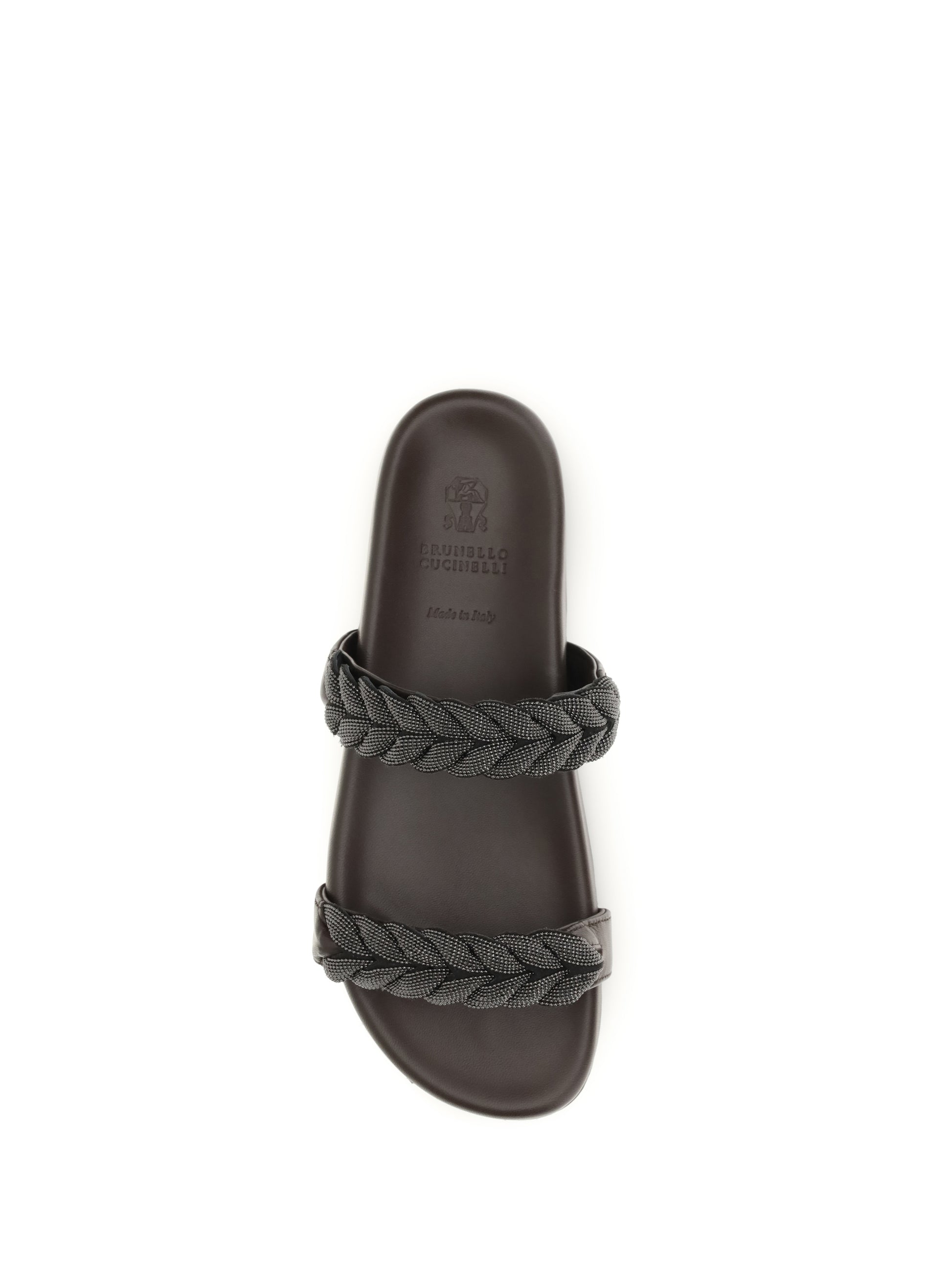 Brunello Cucinelli Women Leather Sandals With Precious Braided Straps BRUNELLO CUCINELLI