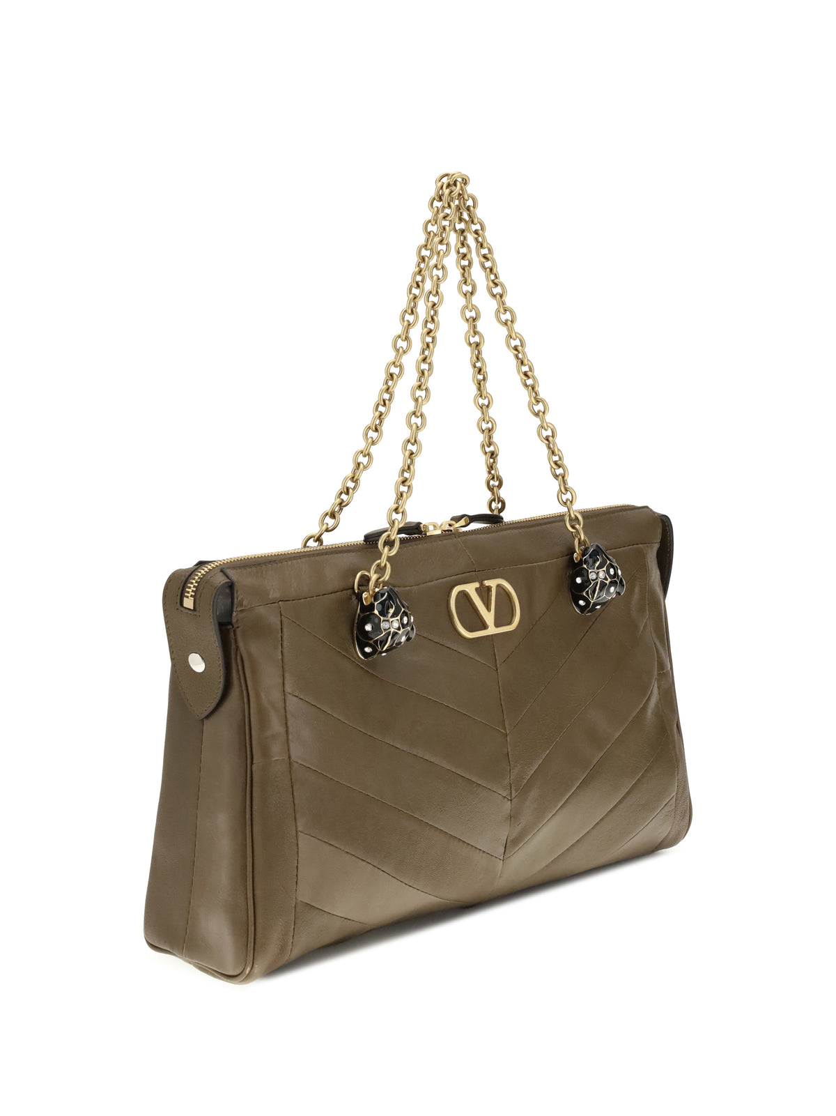 Valentino Garavani Women Medium Panthea Chevron Patchwork Shoulder Bag VALENTINO GARAVANI