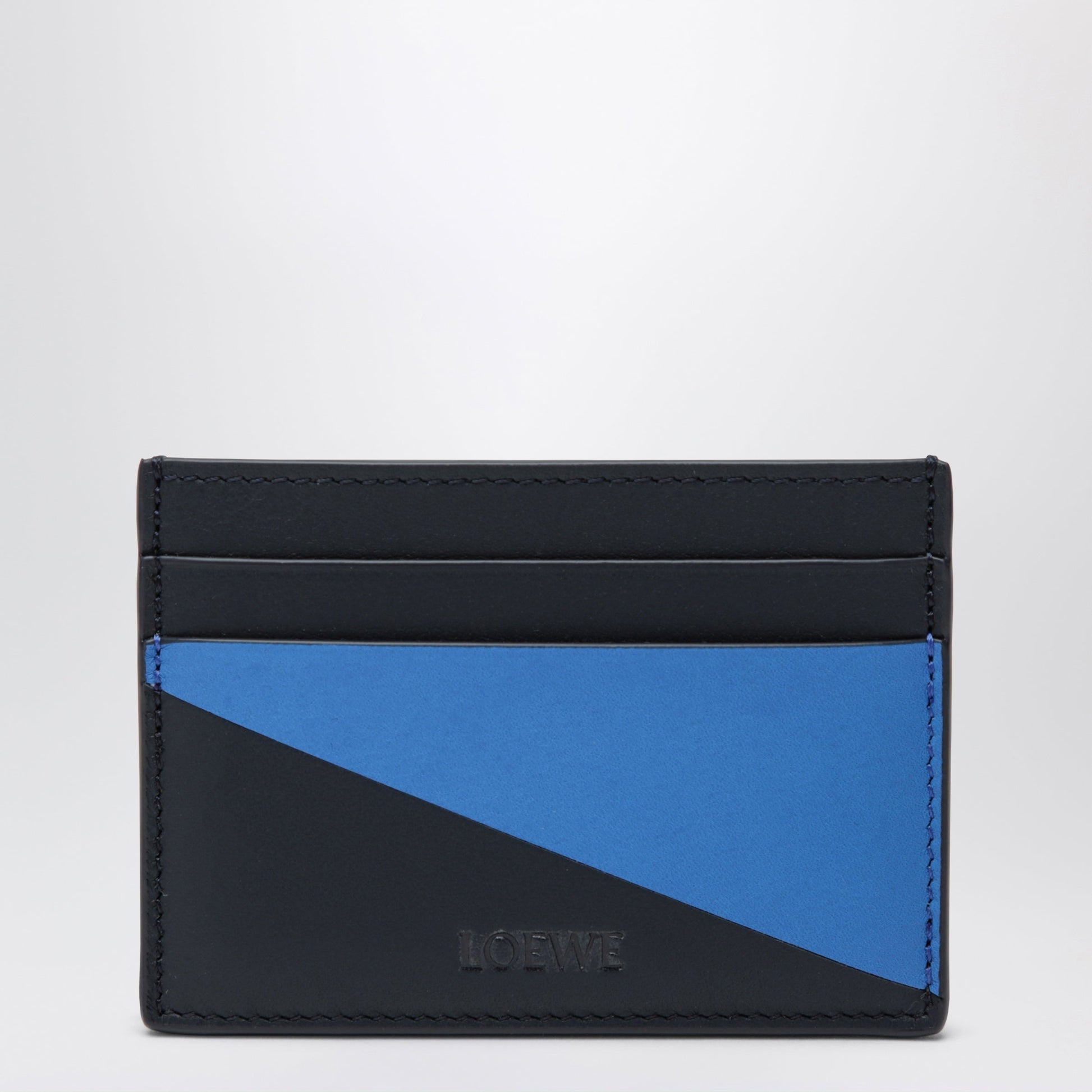 Loewe Navy Blue/Sky Blue Flag Card Holder In Leather Men LOEWE