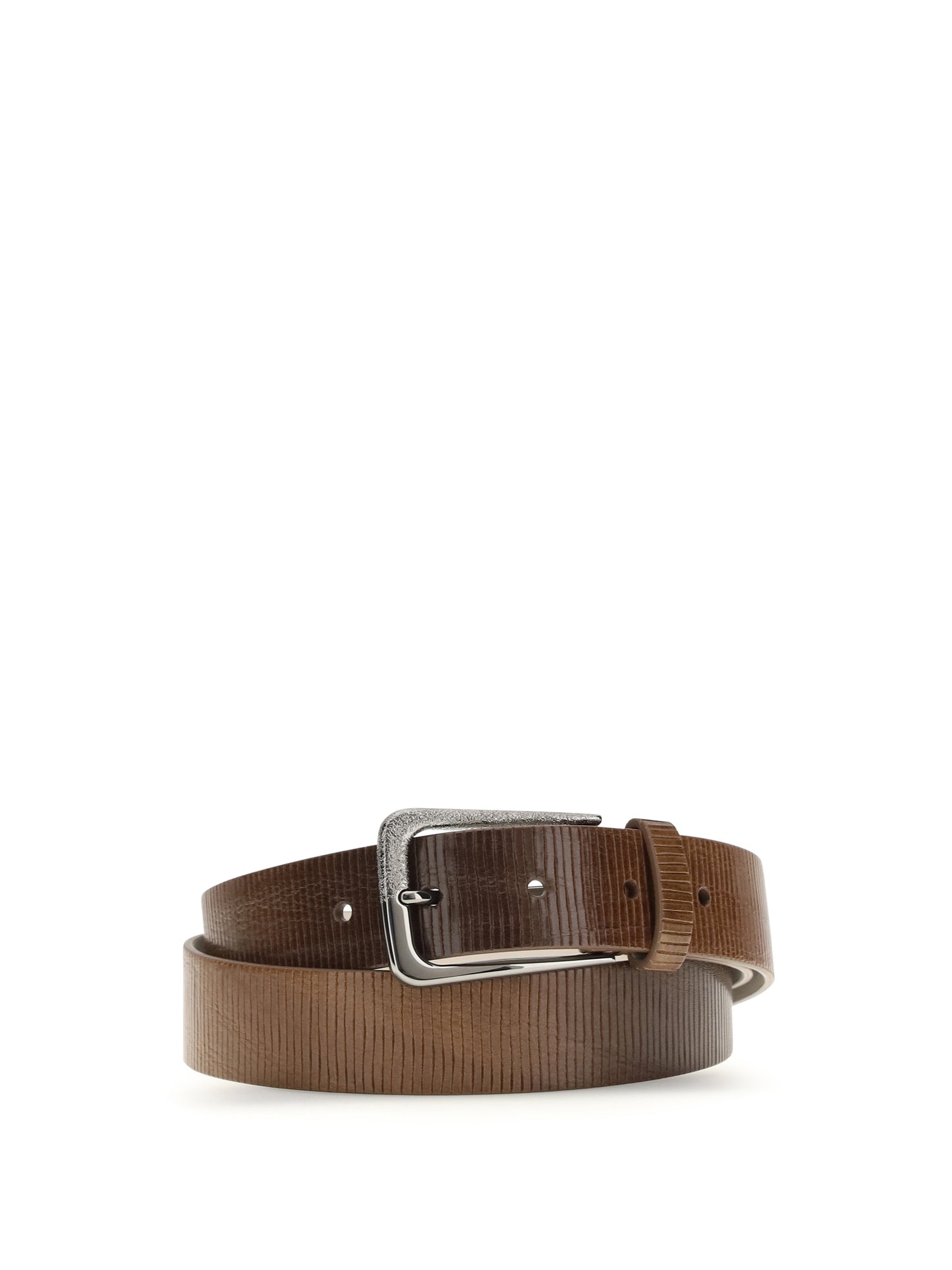 Brunello Cucinelli Women Carved Leather Belt With Shimmering Buckle BRUNELLO CUCINELLI