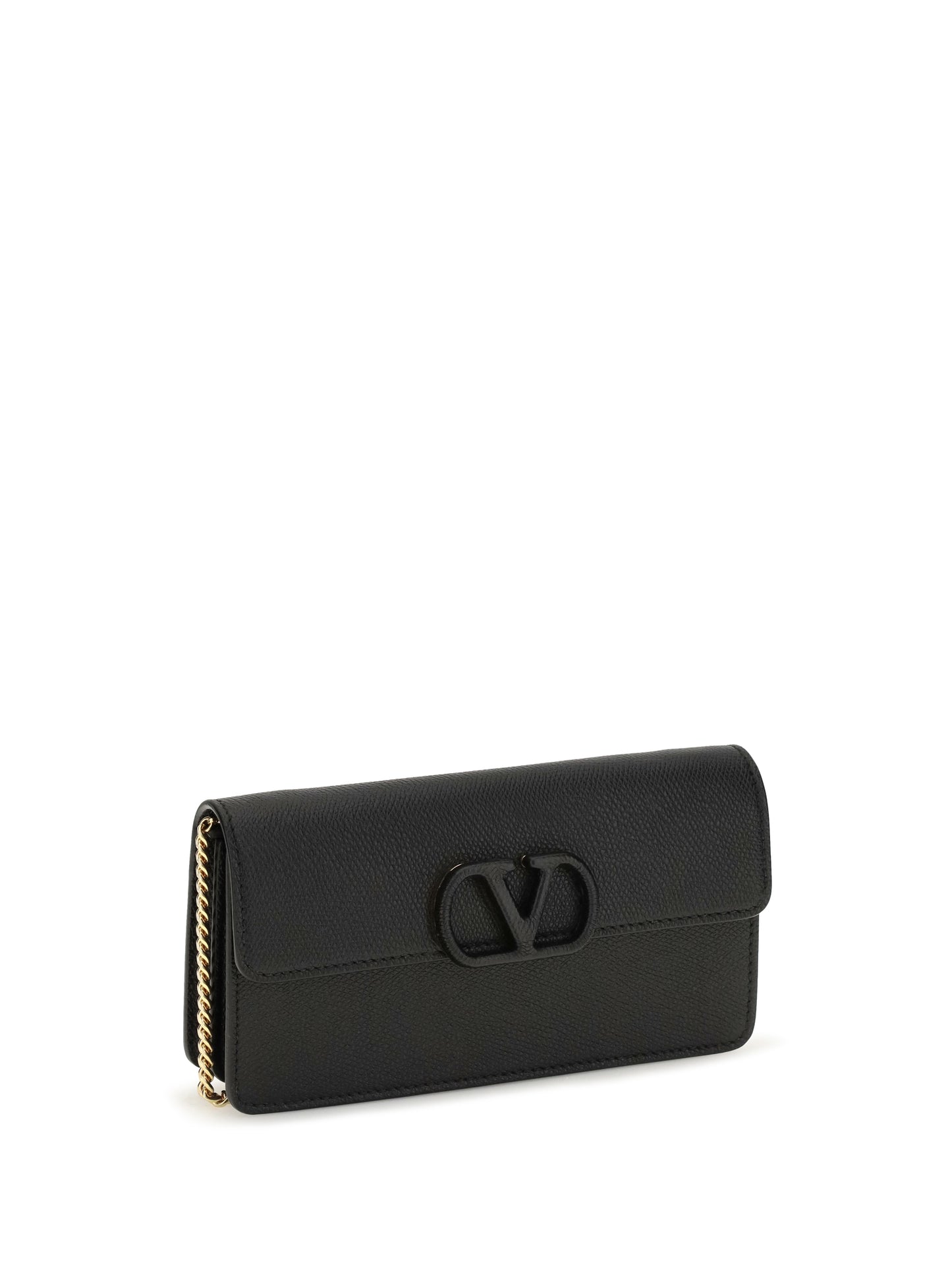 Valentino Garavani Women Vlogo Signature Grainy Calfskin Chain Wallet VALENTINO GARAVANI