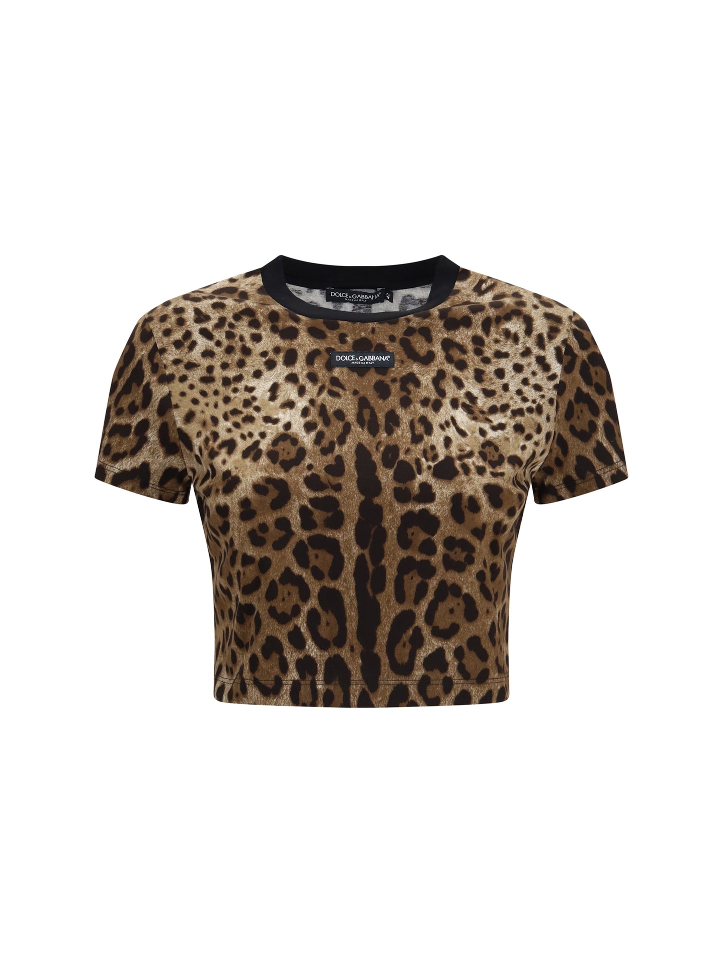 Dolce & Gabbana Women Leopard-Print Cropped T-Shirt DOLCE & GABBANA