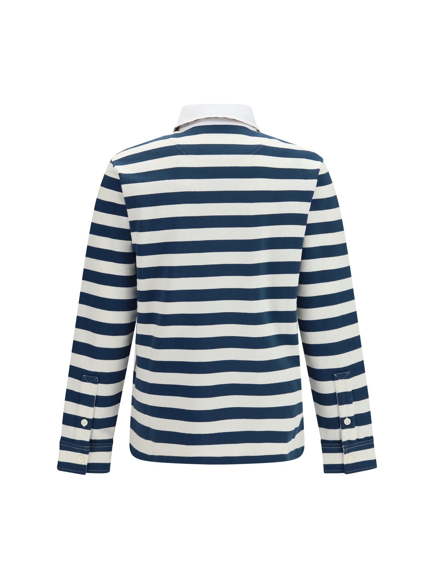 Burberry Men Striped Long-Sleeve Cotton Polo BURBERRY