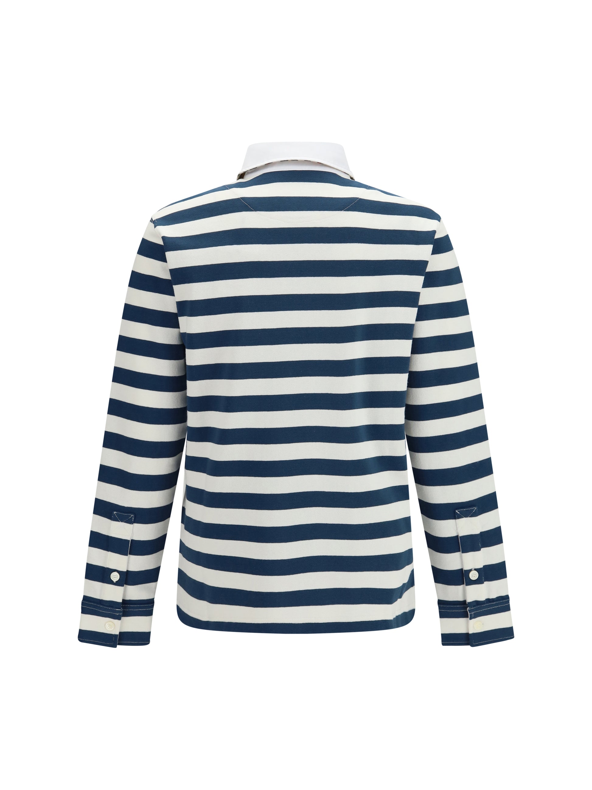 Burberry Men Striped Long-Sleeve Cotton Polo BURBERRY