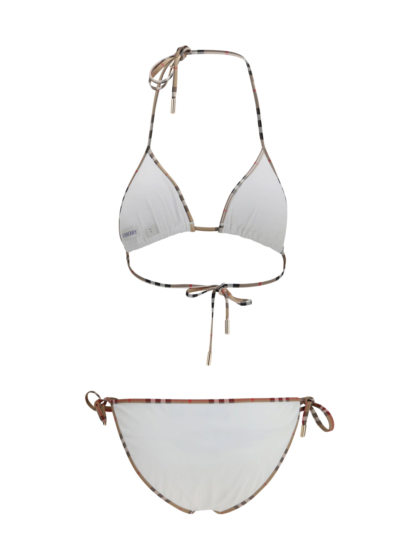 Burberry Women Check Detail Triangle Bikini BURBERRY