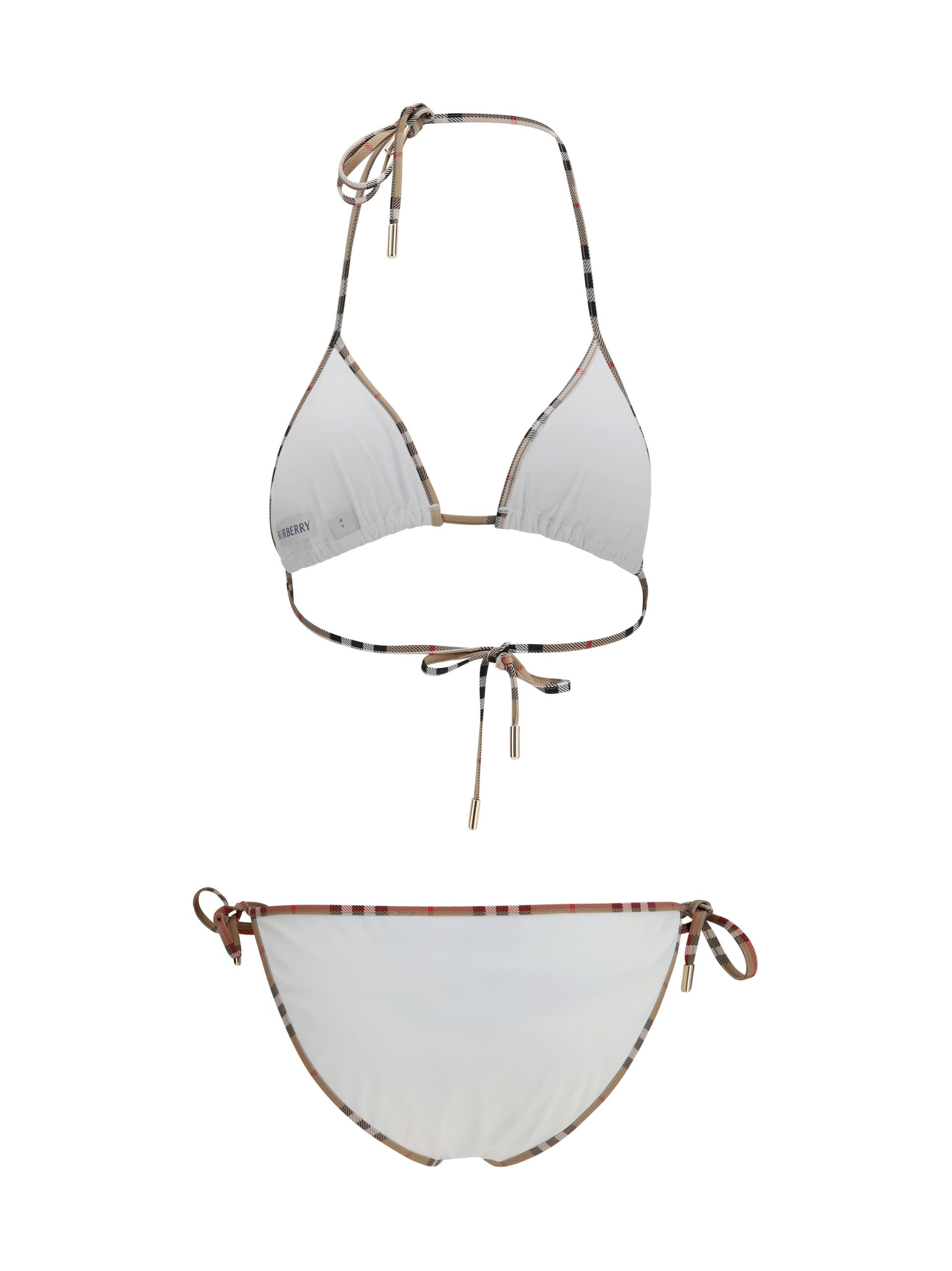 Burberry Women Check Detail Triangle Bikini BURBERRY