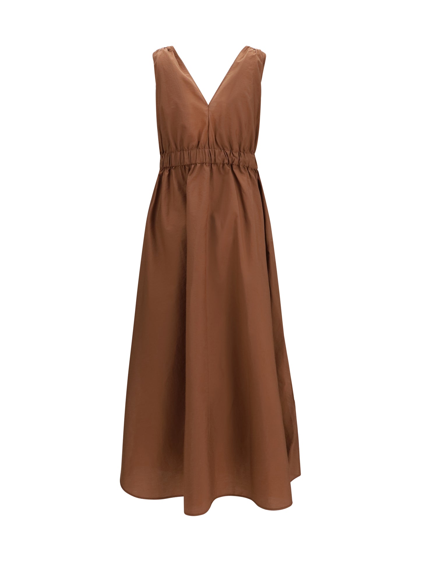 Brunello Cucinelli Women Cotton Poplin Dress Precious Shoulder Detail BRUNELLO CUCINELLI