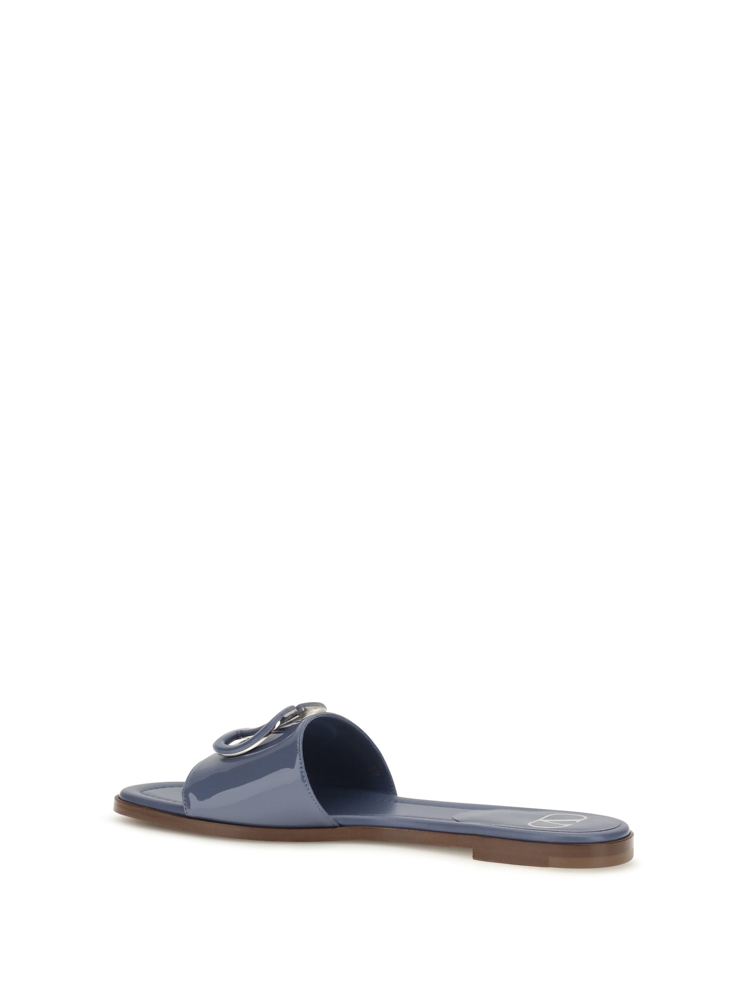 Valentino Garavani Women Vlogo Patent Leather Slide Sandals VALENTINO GARAVANI