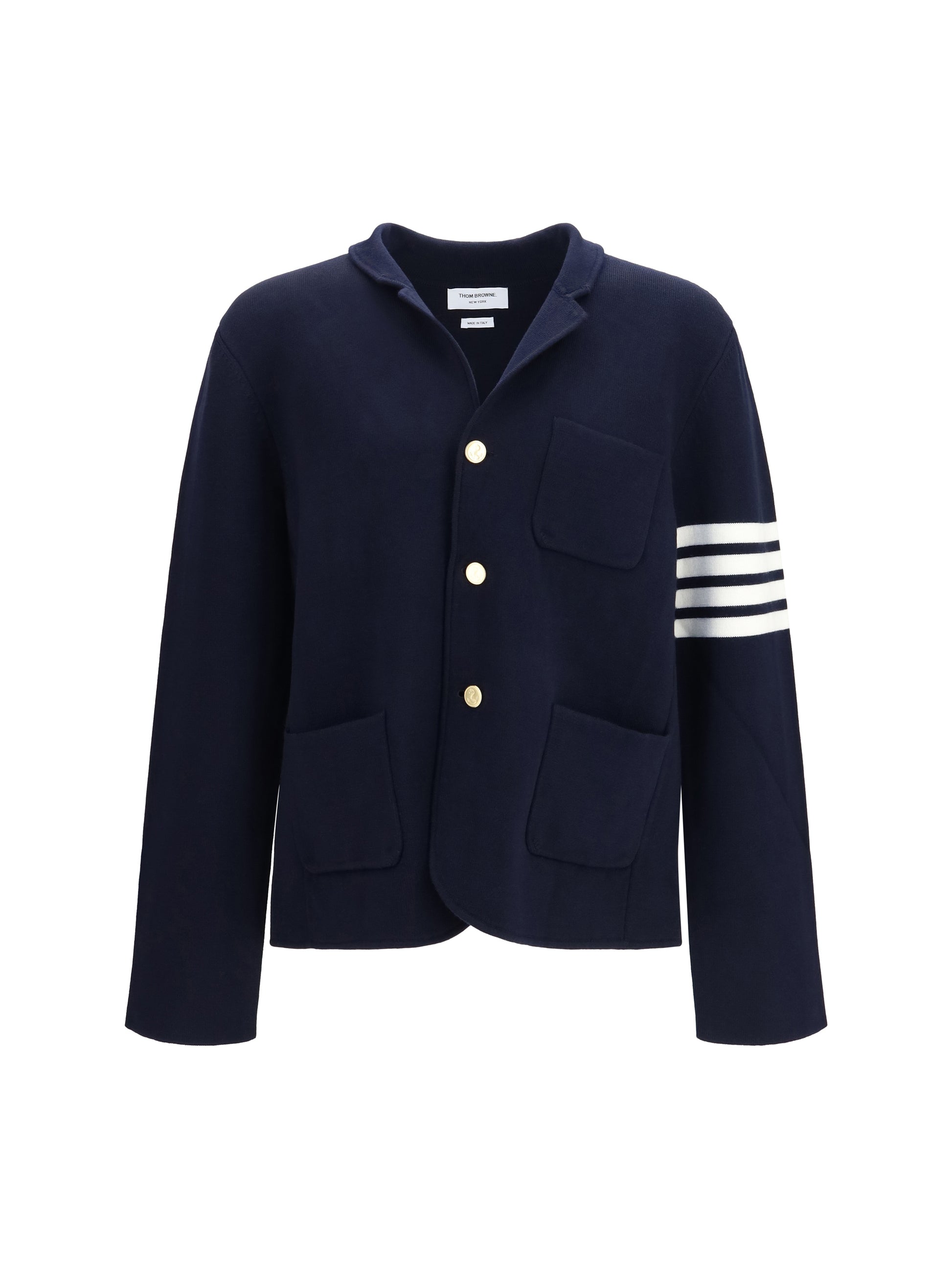 Thom Browne Men Single-Breasted Wool Jacket With Four-Bar Sleeve Detail THOM BROWNE