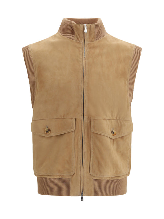 Brunello Cucinelli Men Suede Vest BRUNELLO CUCINELLI