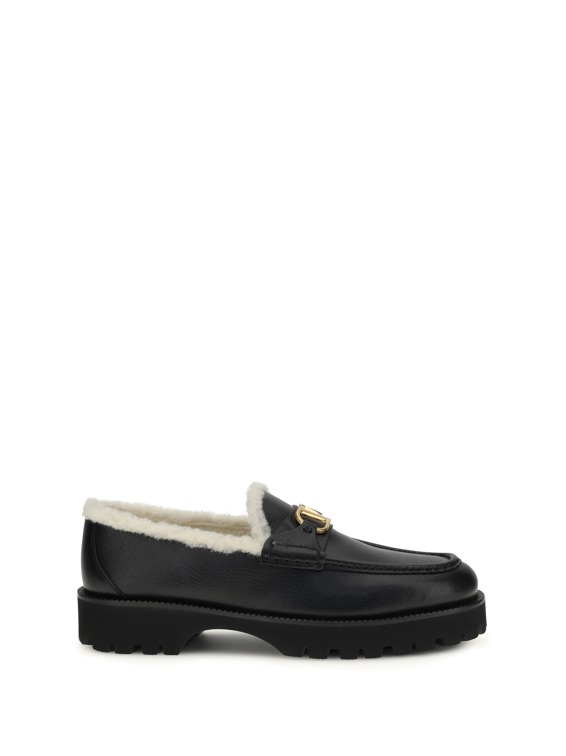 Valentino Garavani Women Vlogo Fur Loafers VALENTINO GARAVANI