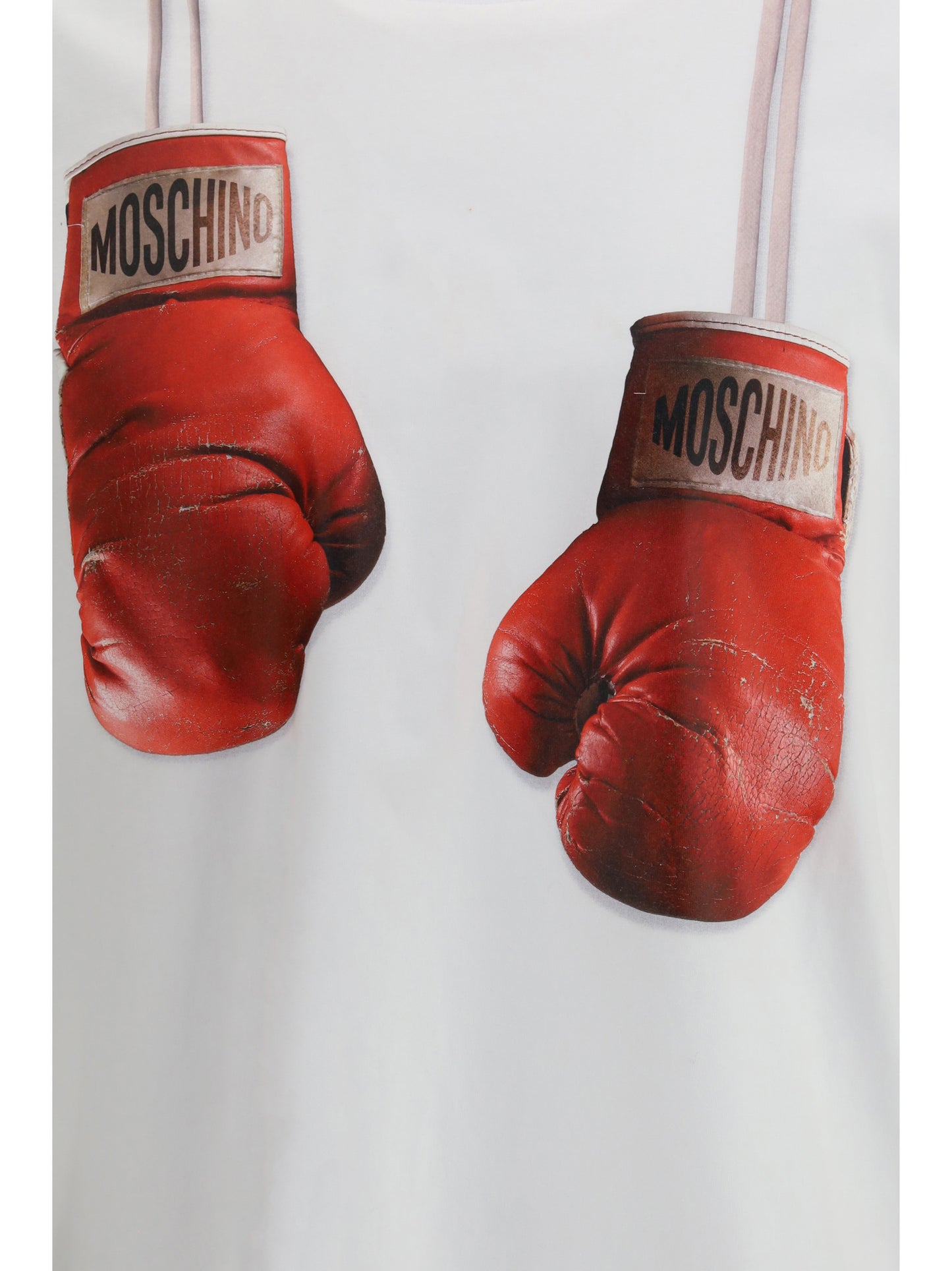 Moschino Men Organic Cotton Jersey T-Shirt With Boxing Gloves Trompe-L’Œil Print MOSCHINO