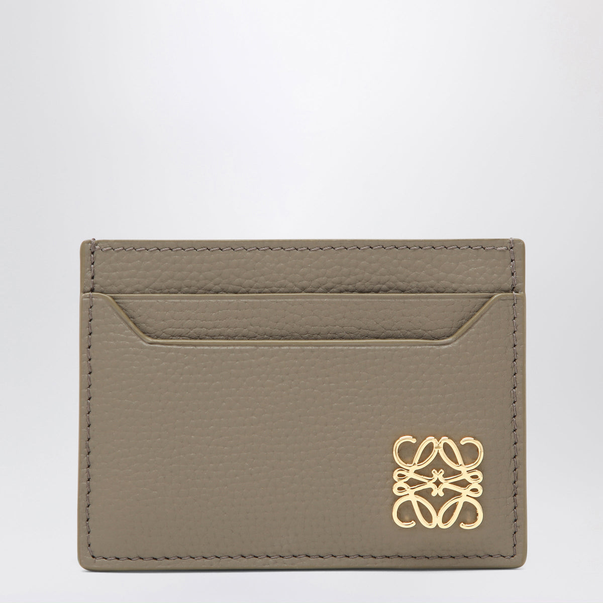 Loewe Anagram Leather Card Holder In Taupe Women LOEWE