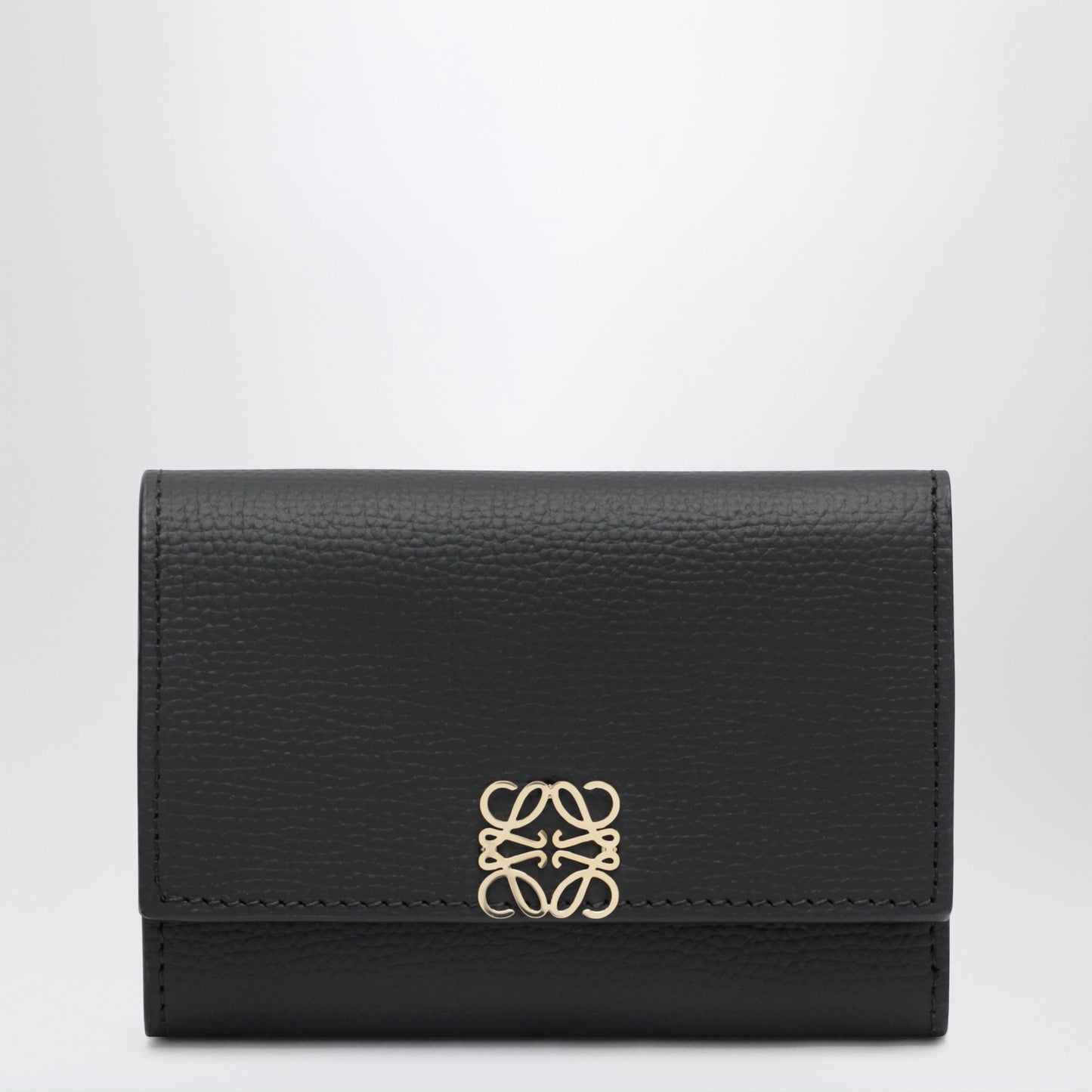 Loewe Small Black Anagram Wallet In Embossed Leather Women LOEWE