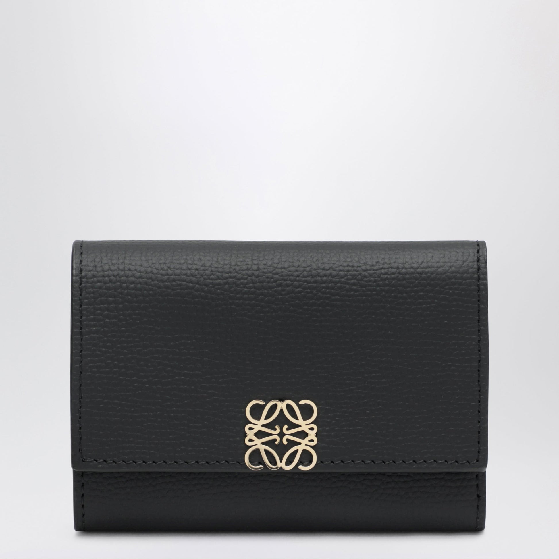 Loewe Small Black Anagram Wallet In Embossed Leather Women LOEWE