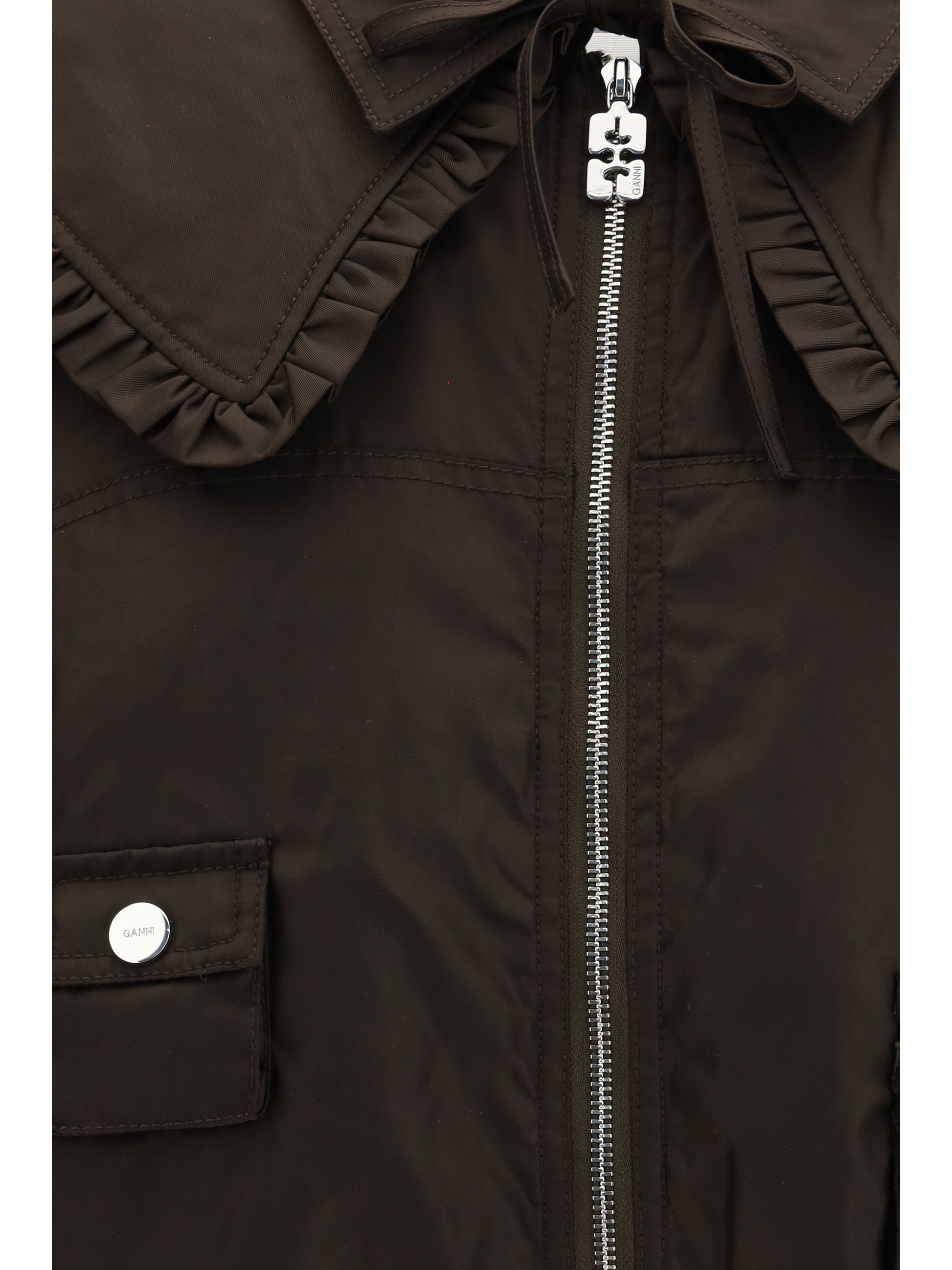 Ganni Women Duchesse Nylon Bomber Jacket GANNI