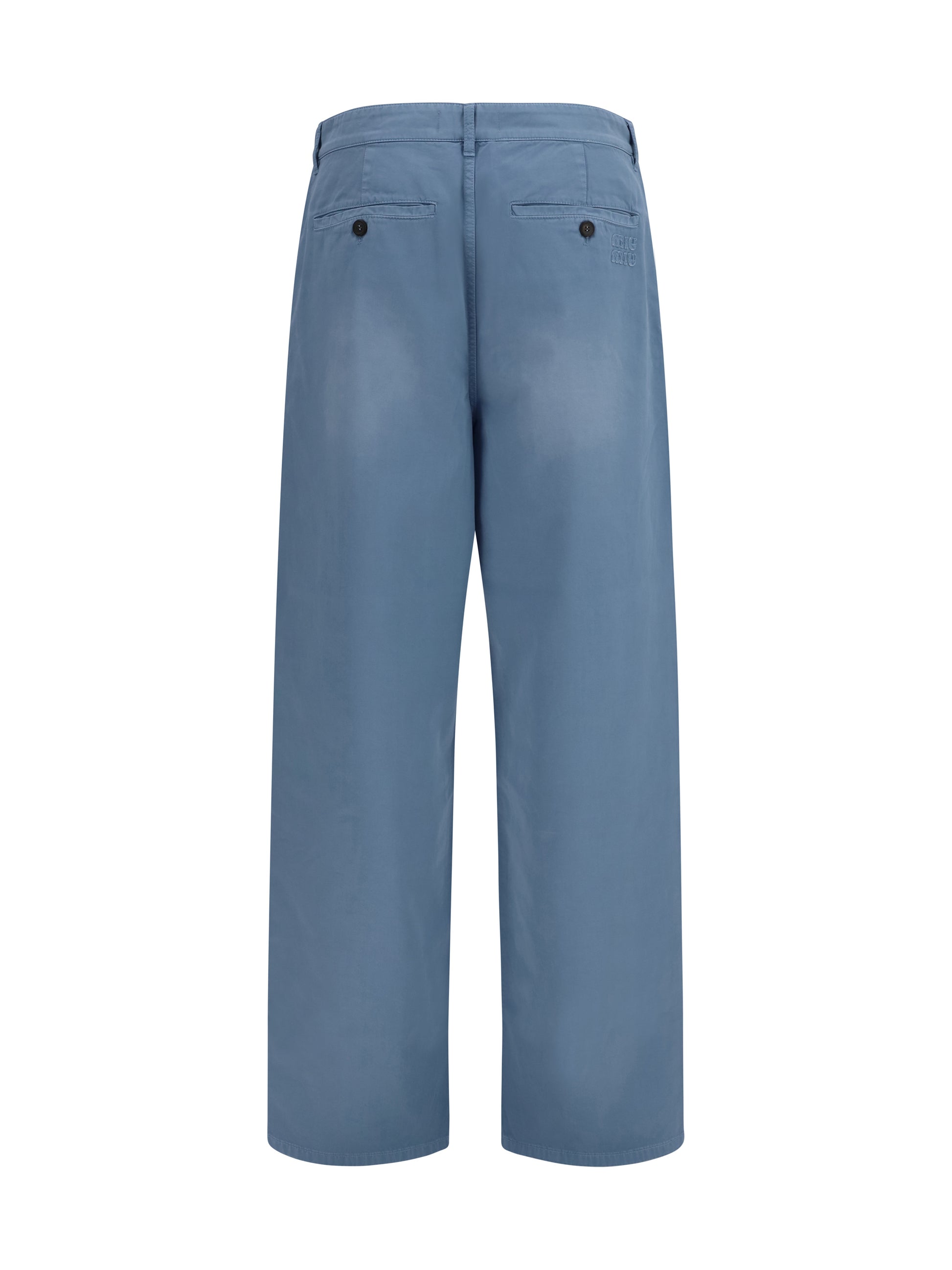 Miu Miu Women Garment-Dyed Wide-Leg Pants MIU MIU