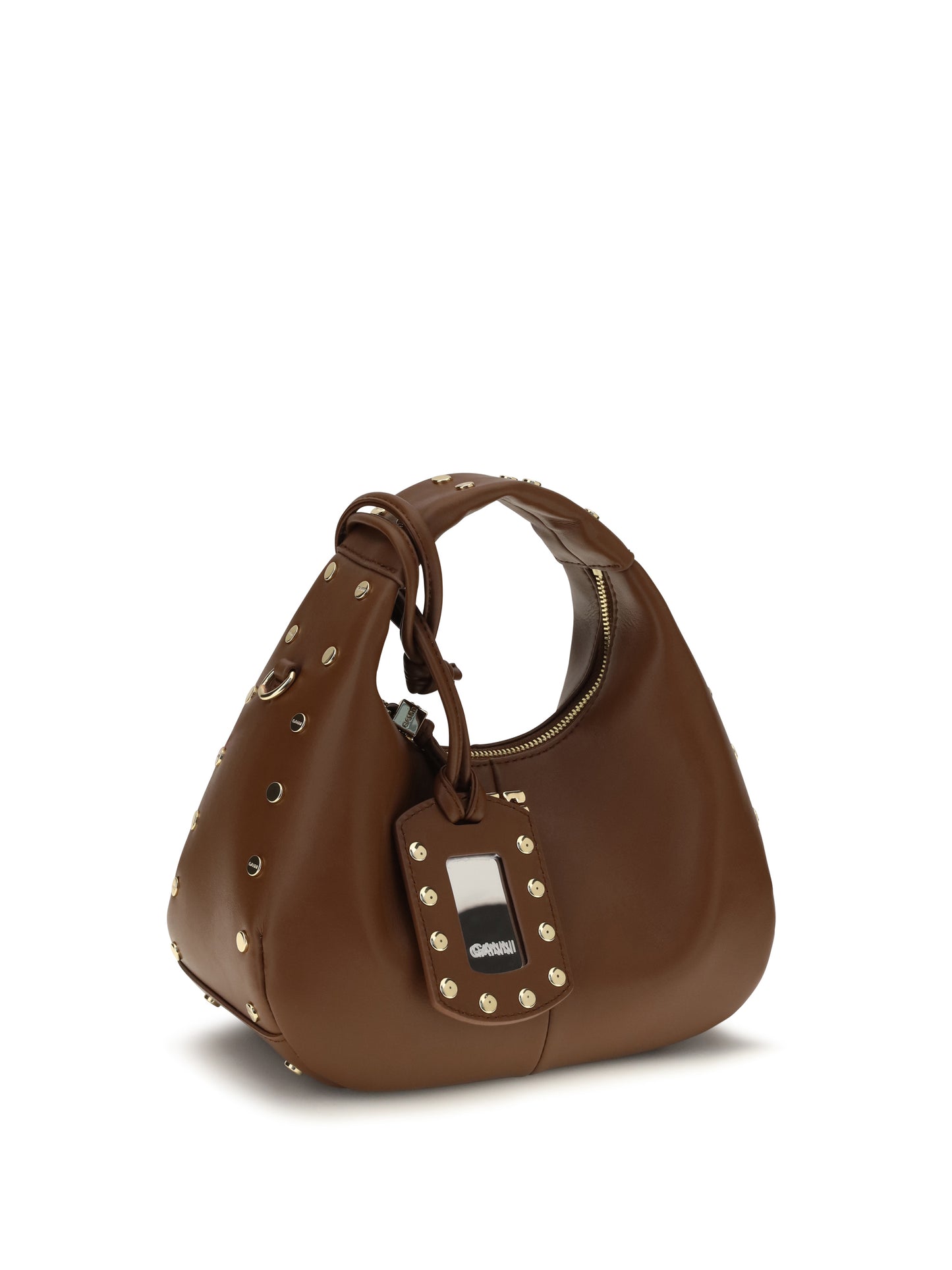 Ganni Women Mini Studded Hobo Handbag GANNI