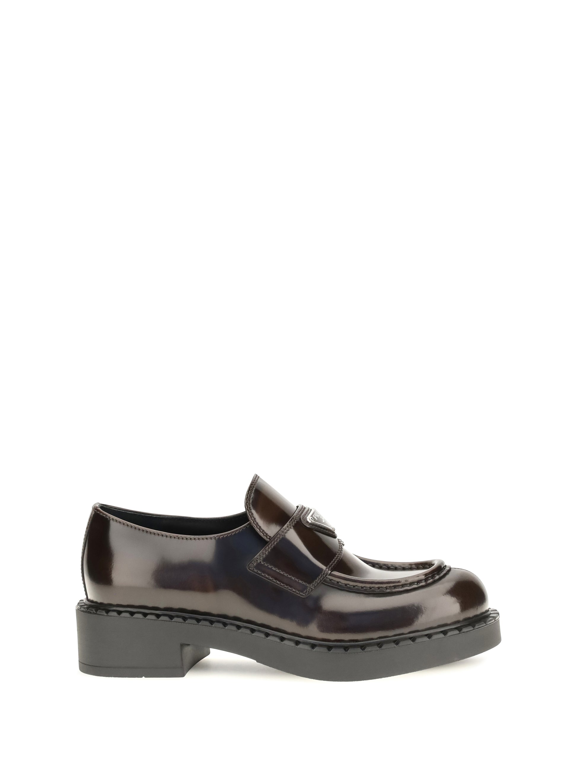 Prada Women Leather Logo Loafers PRADA