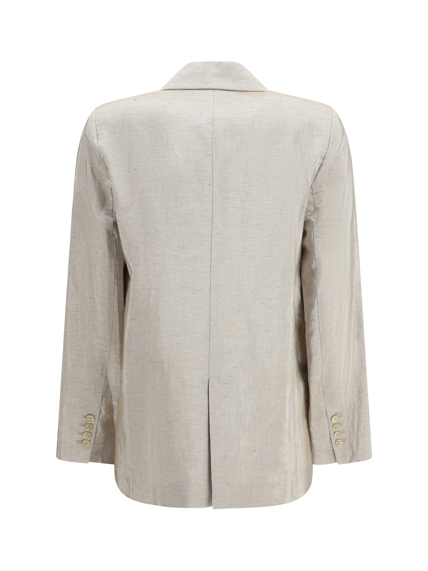 Forte_Forte Women Double-Breasted Jacket In Linen And Lurex With Jewel Buttons FORTE FORTE