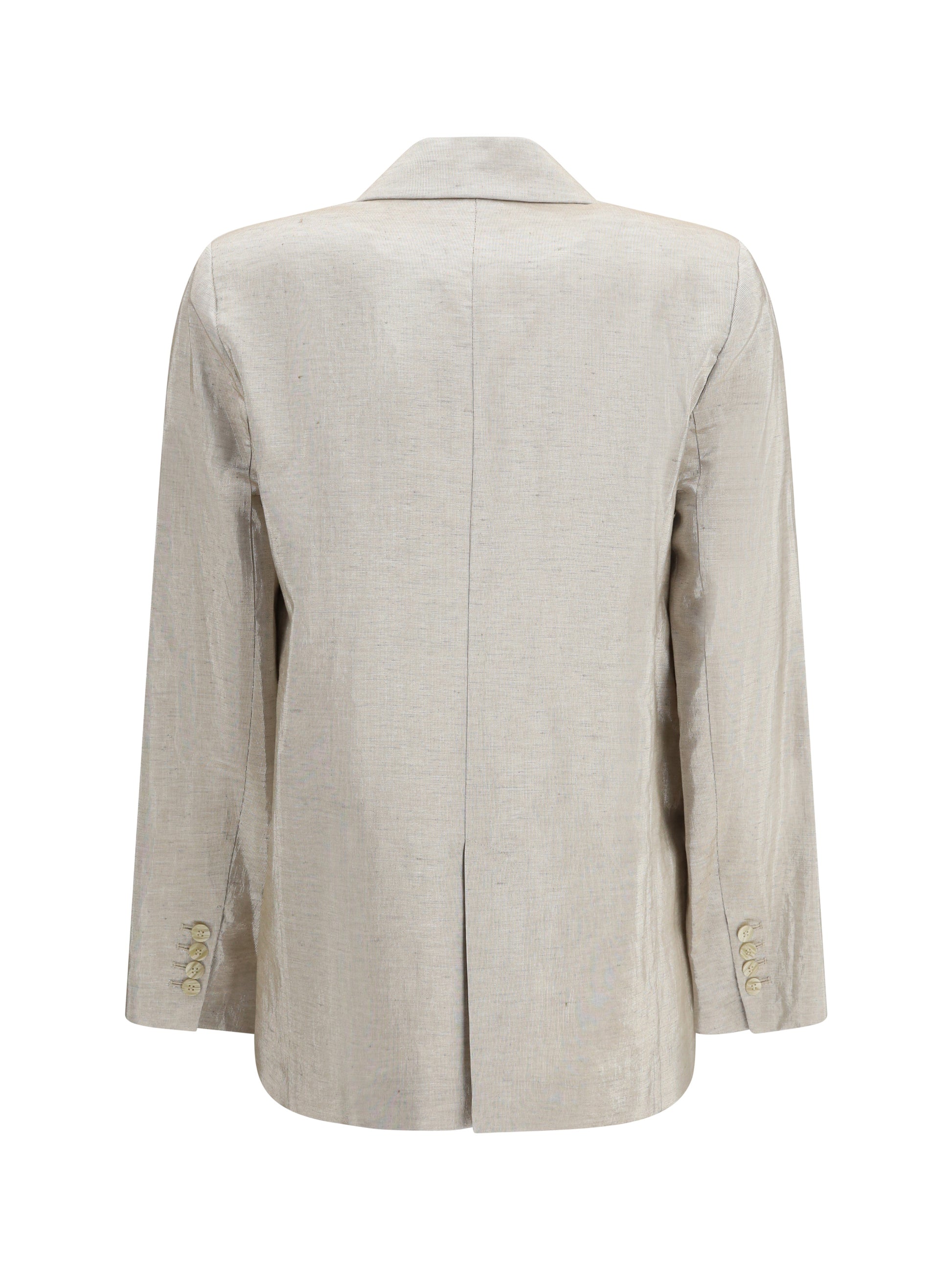 Forte_Forte Women Double-Breasted Jacket In Linen And Lurex With Jewel Buttons FORTE FORTE