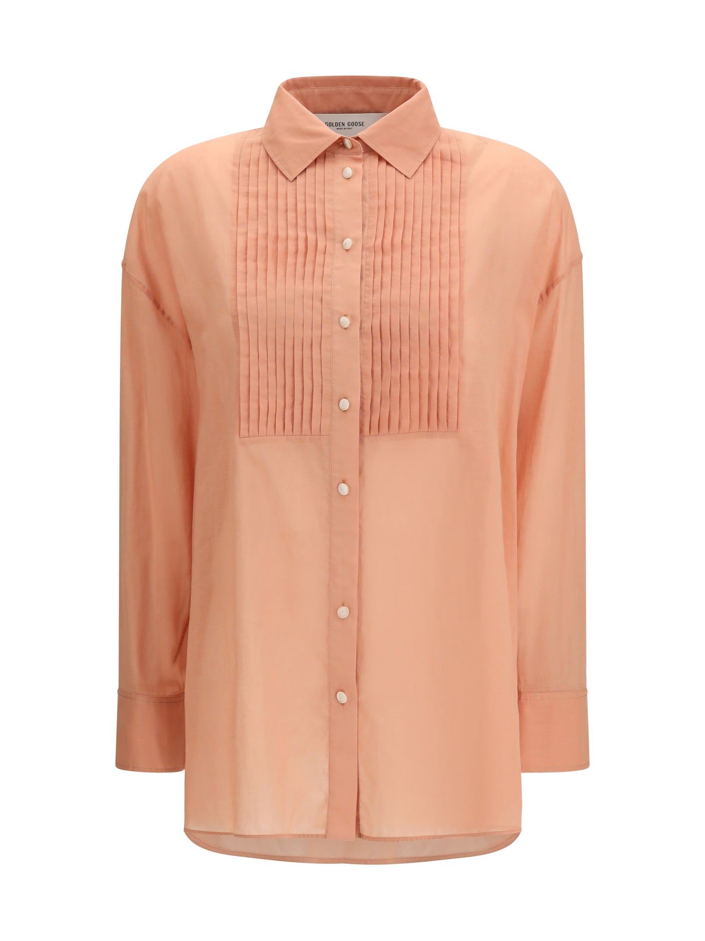 Golden Goose Women Oversized Shirt In Cotton With Pleated Bib GOLDEN GOOSE