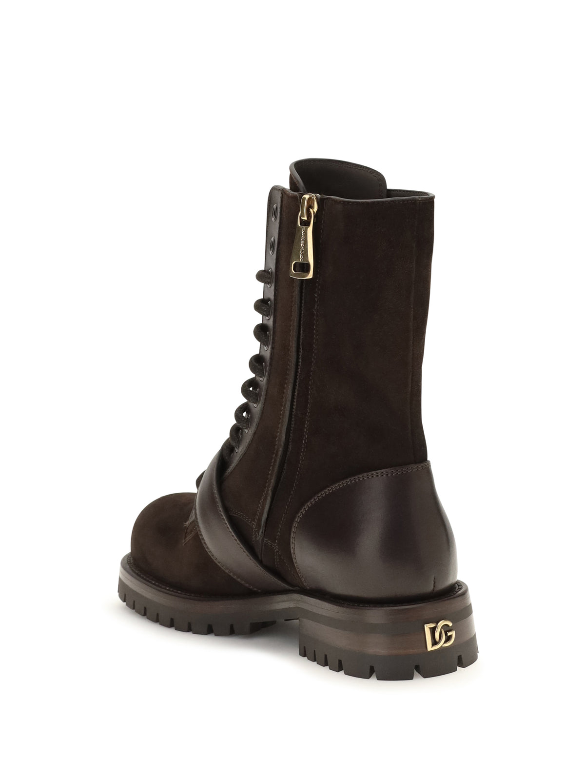 Dolce & Gabbana Women Leather And Suede Buckle Ankle Boots DOLCE & GABBANA