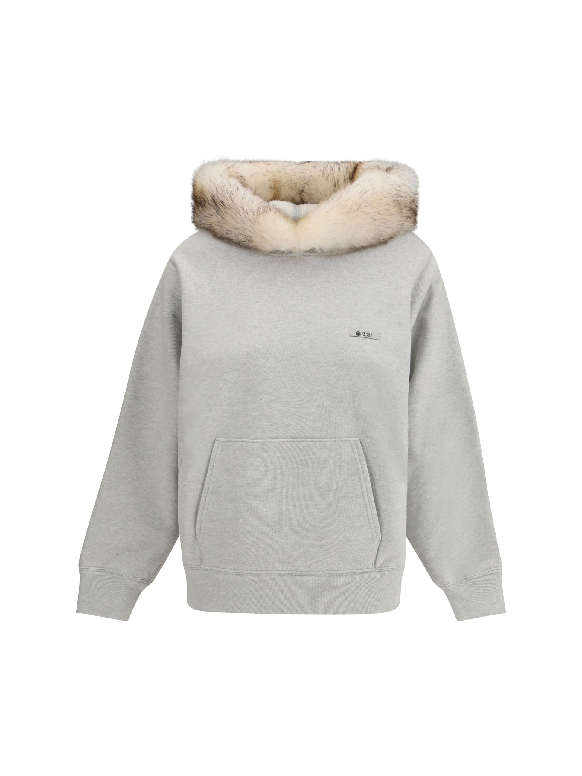 Prada Women Hoodie Features A Hood Lined In Shearling PRADA