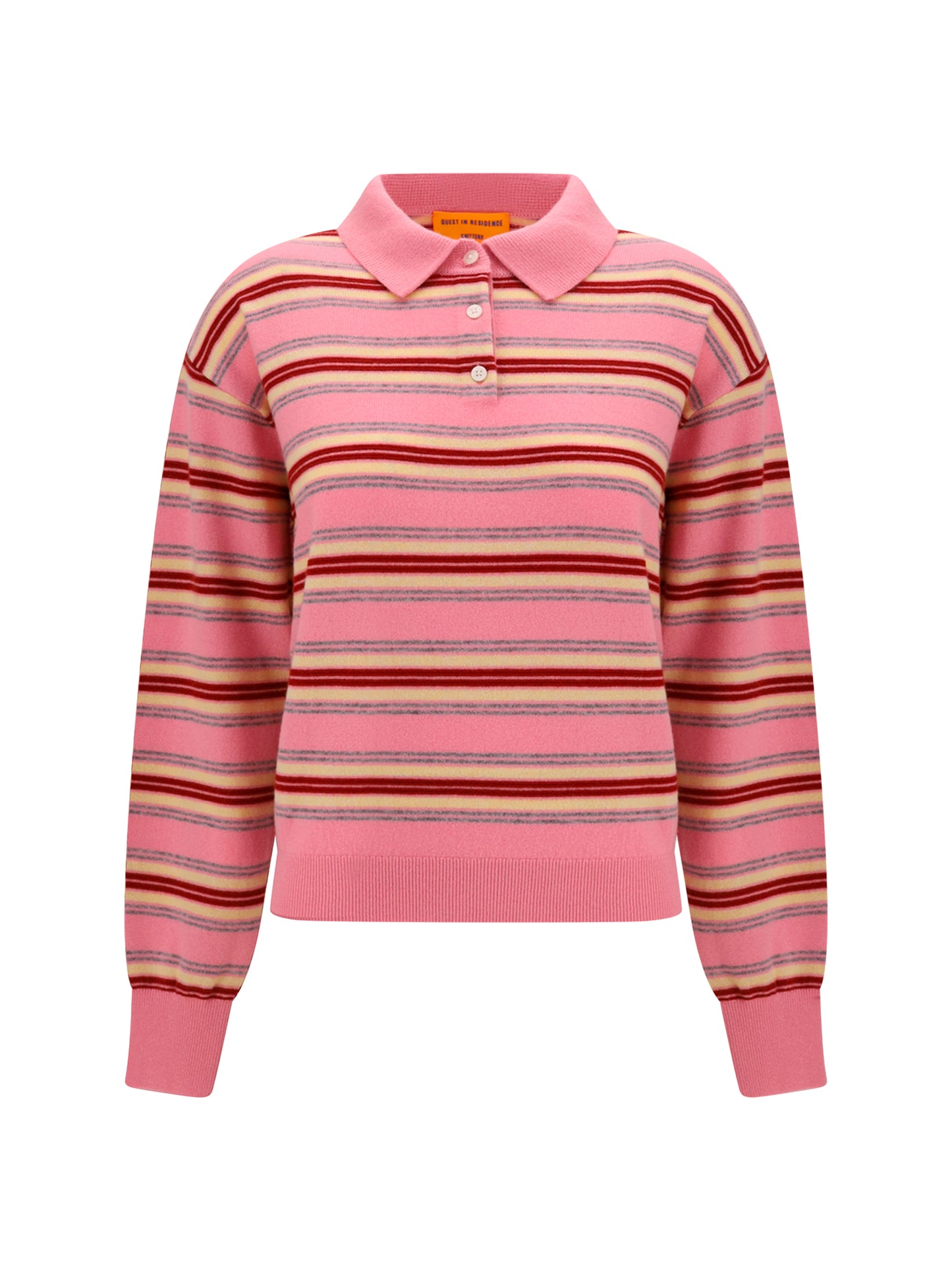 Guest In Residence Women College Striped Polo Sweater GUEST IN RESIDENCE