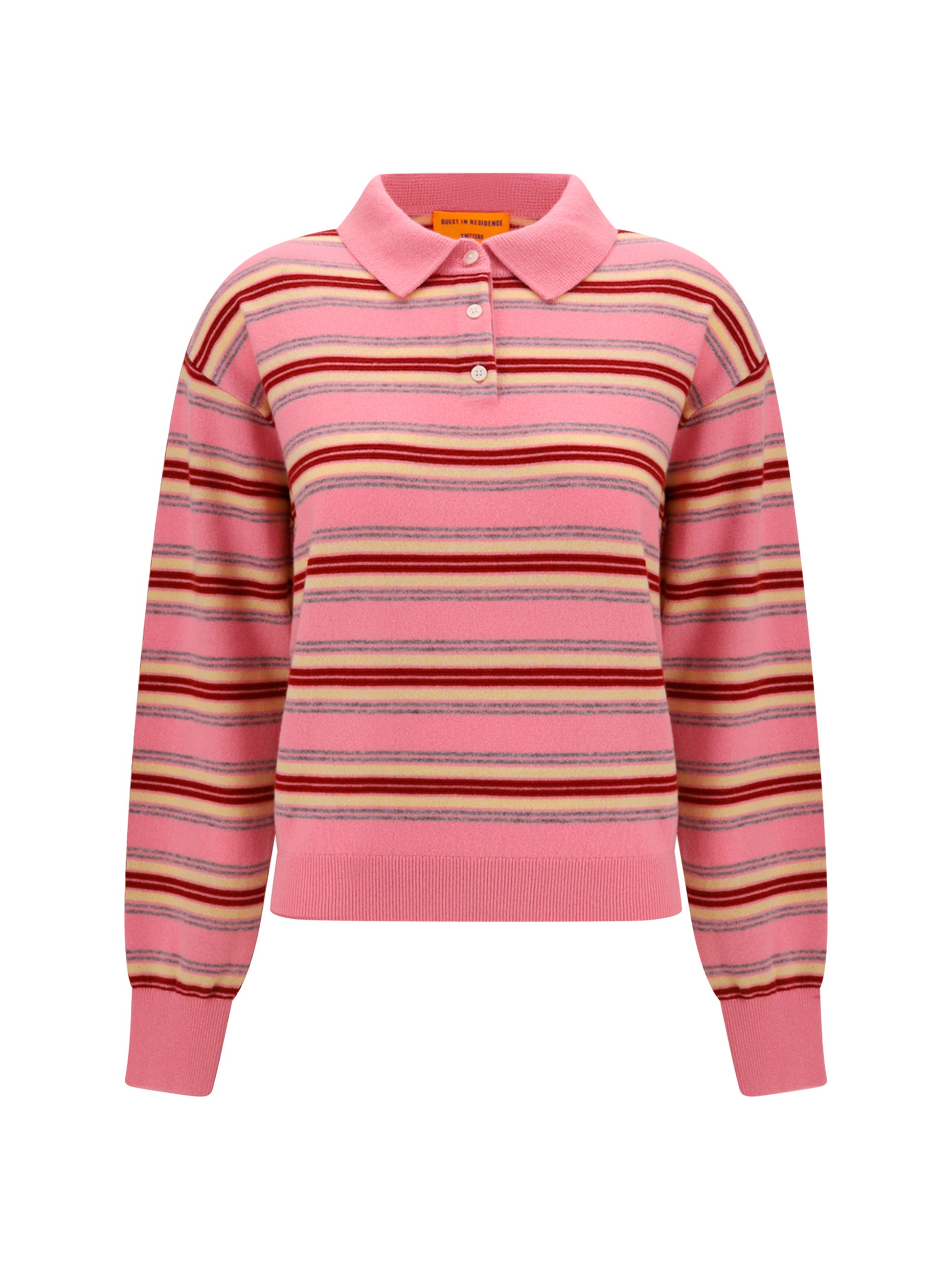 Guest In Residence Women College Striped Polo Sweater GUEST IN RESIDENCE