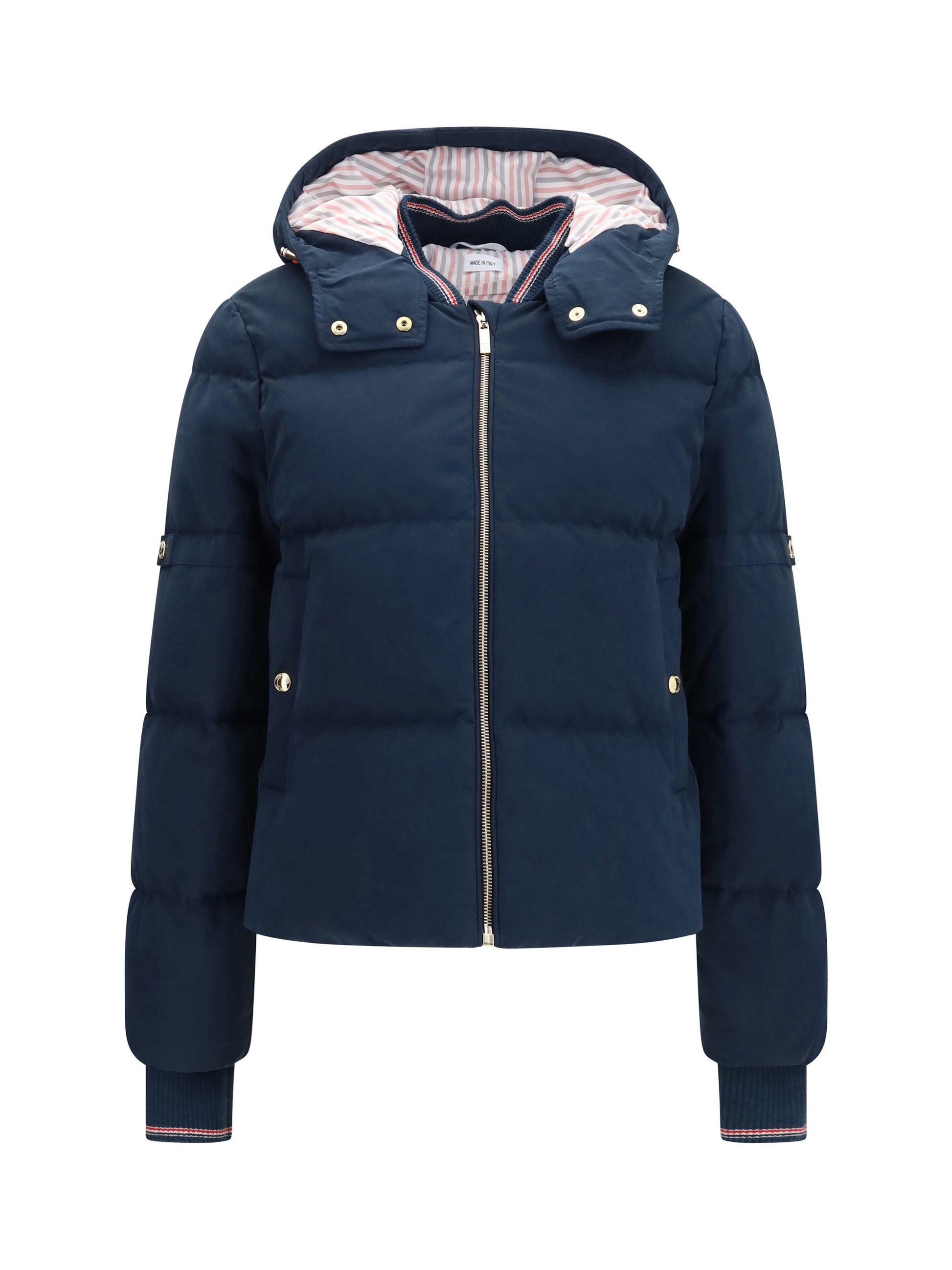 Thom Browne Women Waxed Technical Puffer Jacket With Hood THOM BROWNE