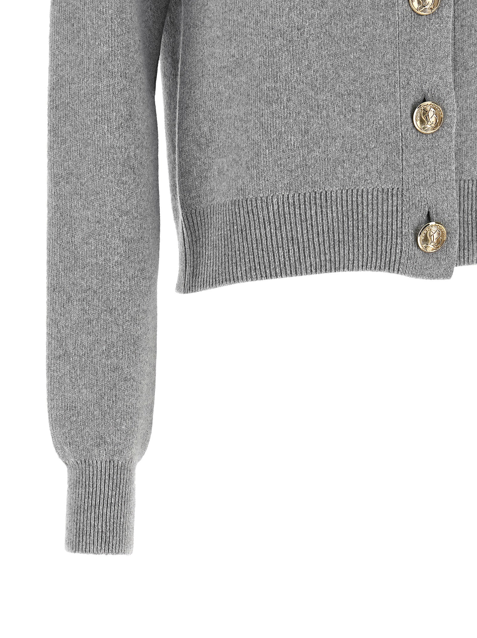 Balmain Women Sculpture Button Crew Neck Cardigan BALMAIN