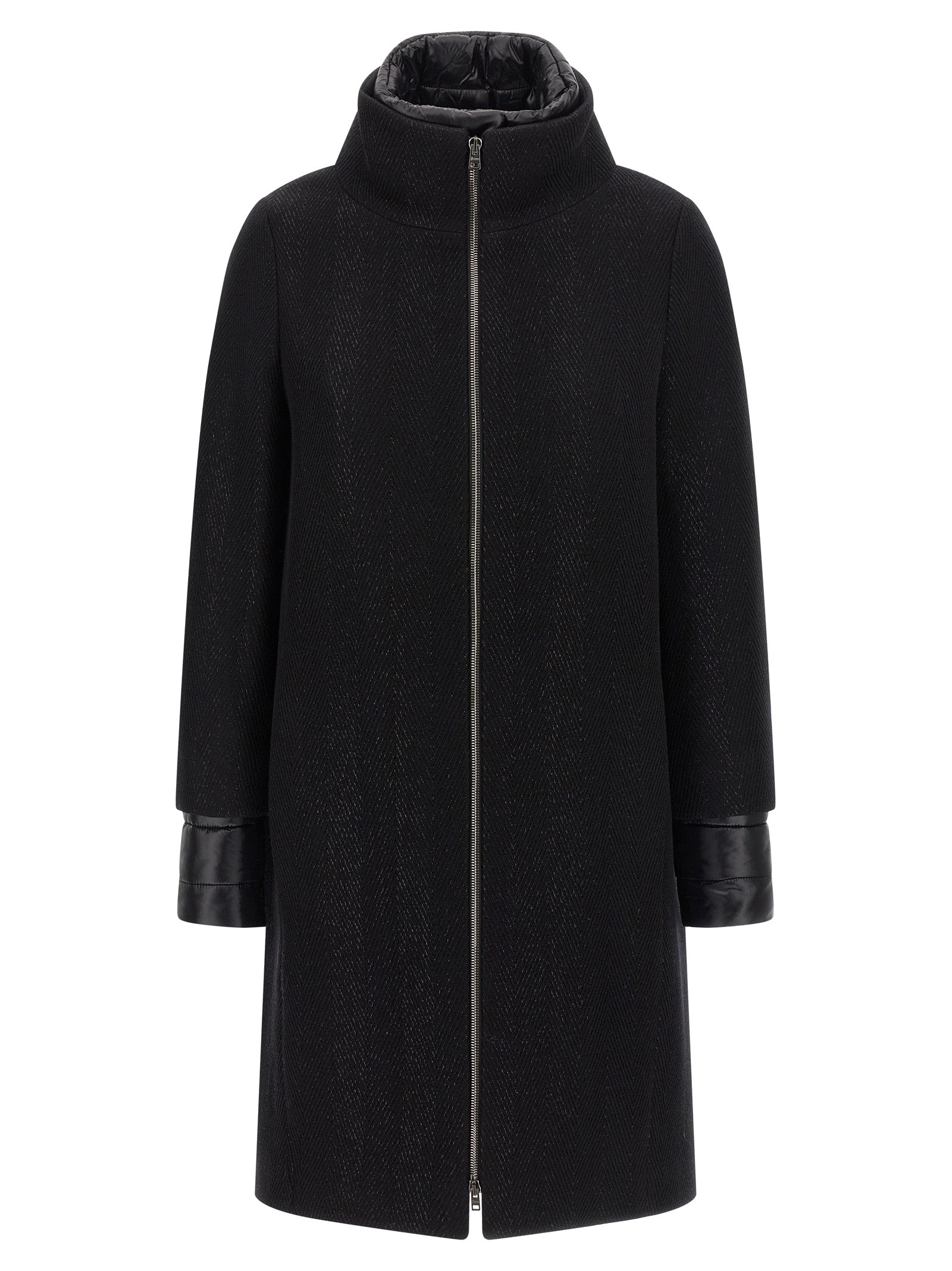 Herno Women Lamé Thread And Wool Coat HERNO