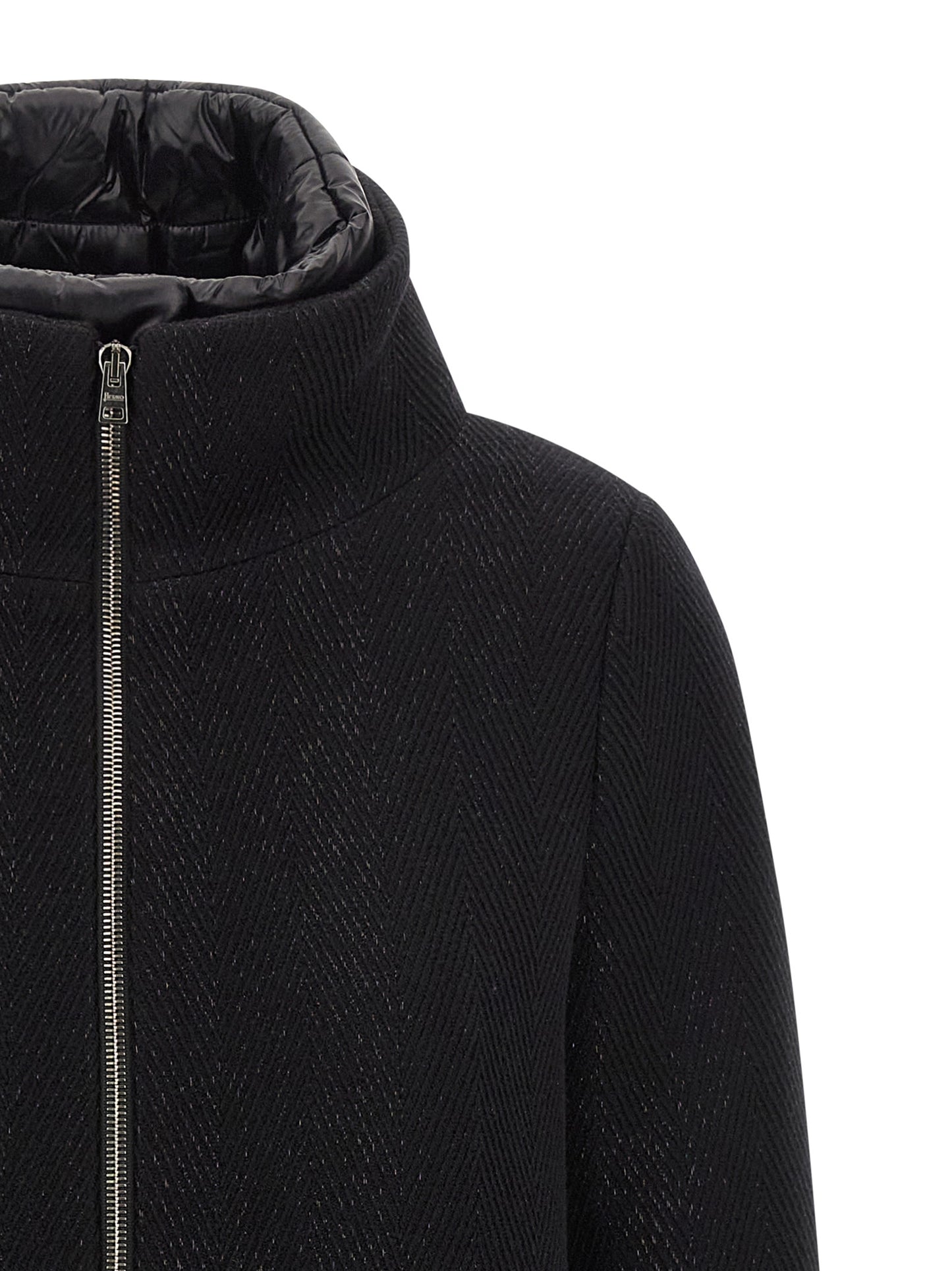 Herno Women Lamé Thread And Wool Coat HERNO