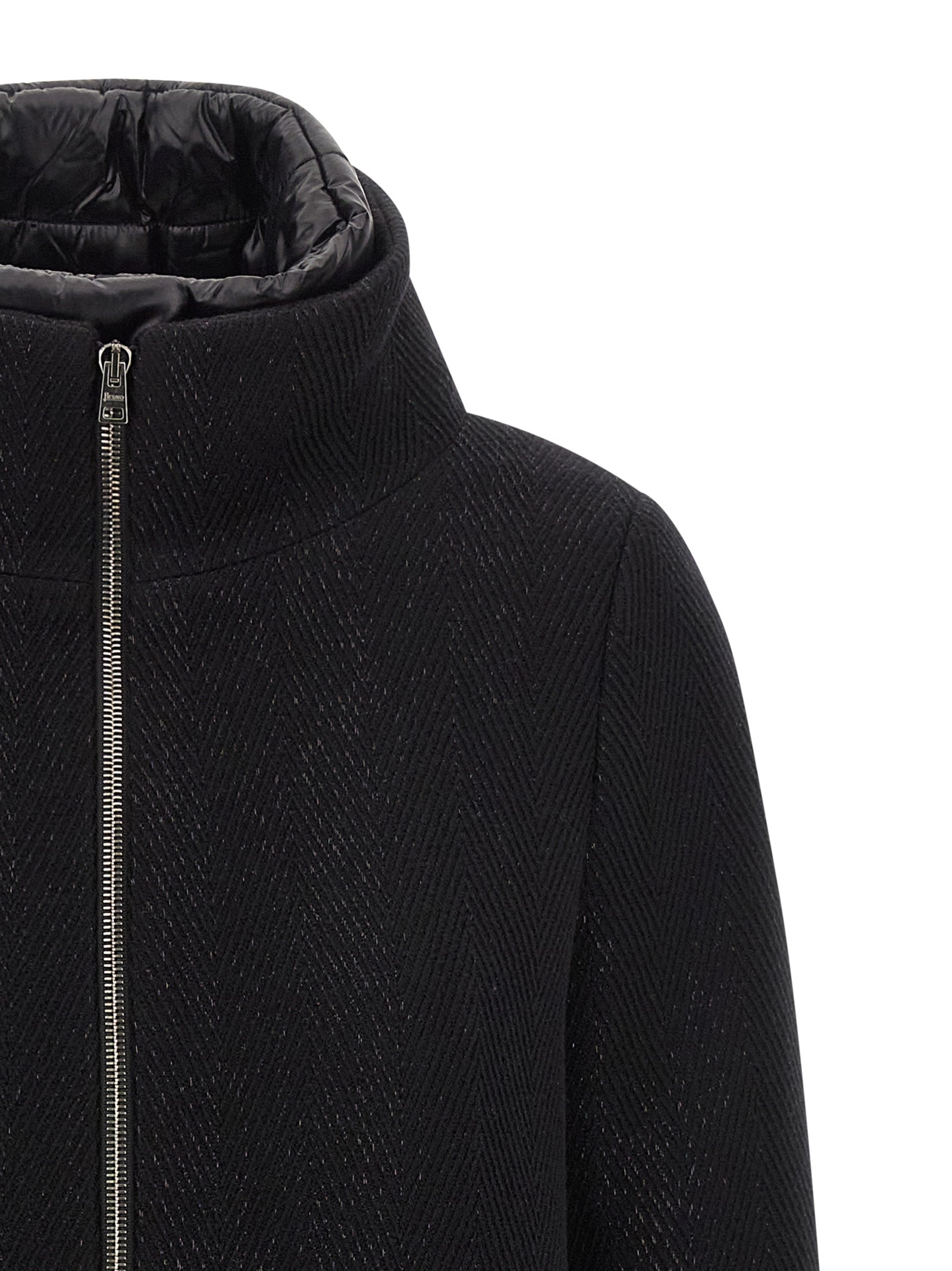 Herno Women Lamé Thread And Wool Coat HERNO