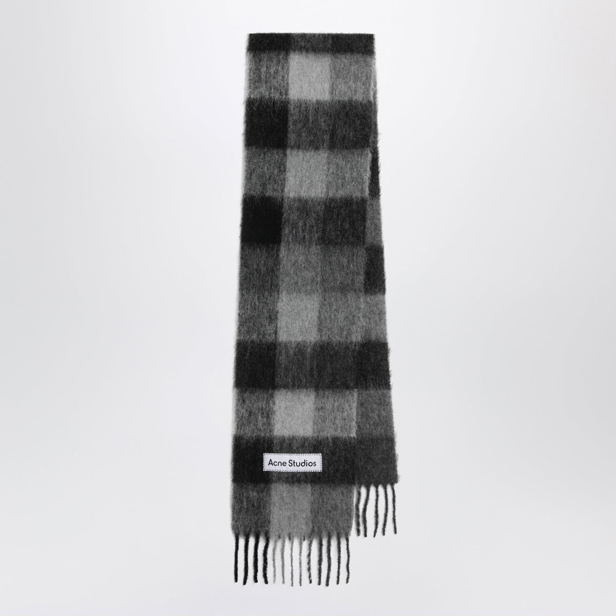 Acne Studios Checked Mohair Scarf Dark Black/Grey/Dark Grey Women ACNE STUDIOS
