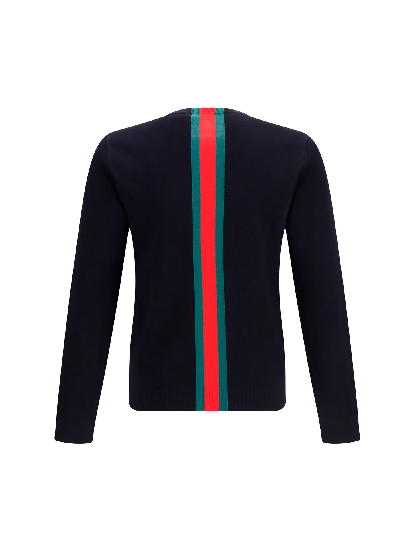 Gucci Men Knitted Cotton Sweater With Web Intarsi GUCCI