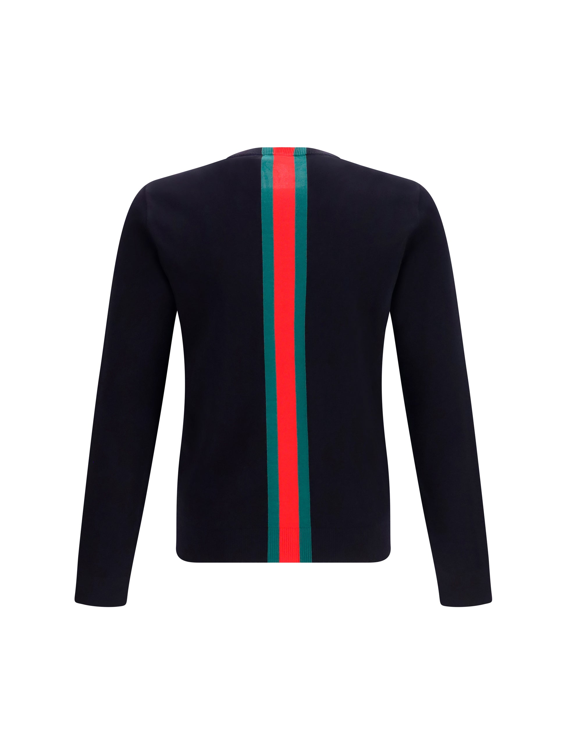 Gucci Men Knitted Cotton Sweater With Web Intarsi GUCCI