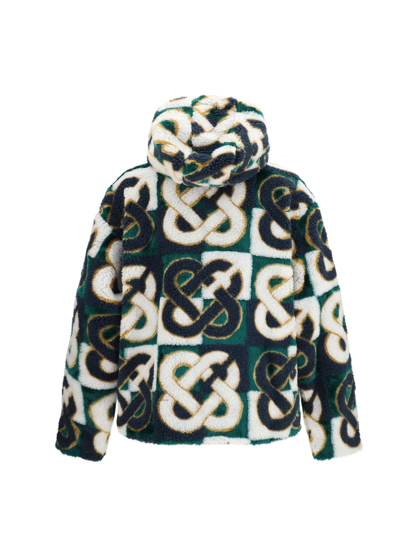 Casablanca Men Monogram Fleece Hooded Jacket CASABLANCA