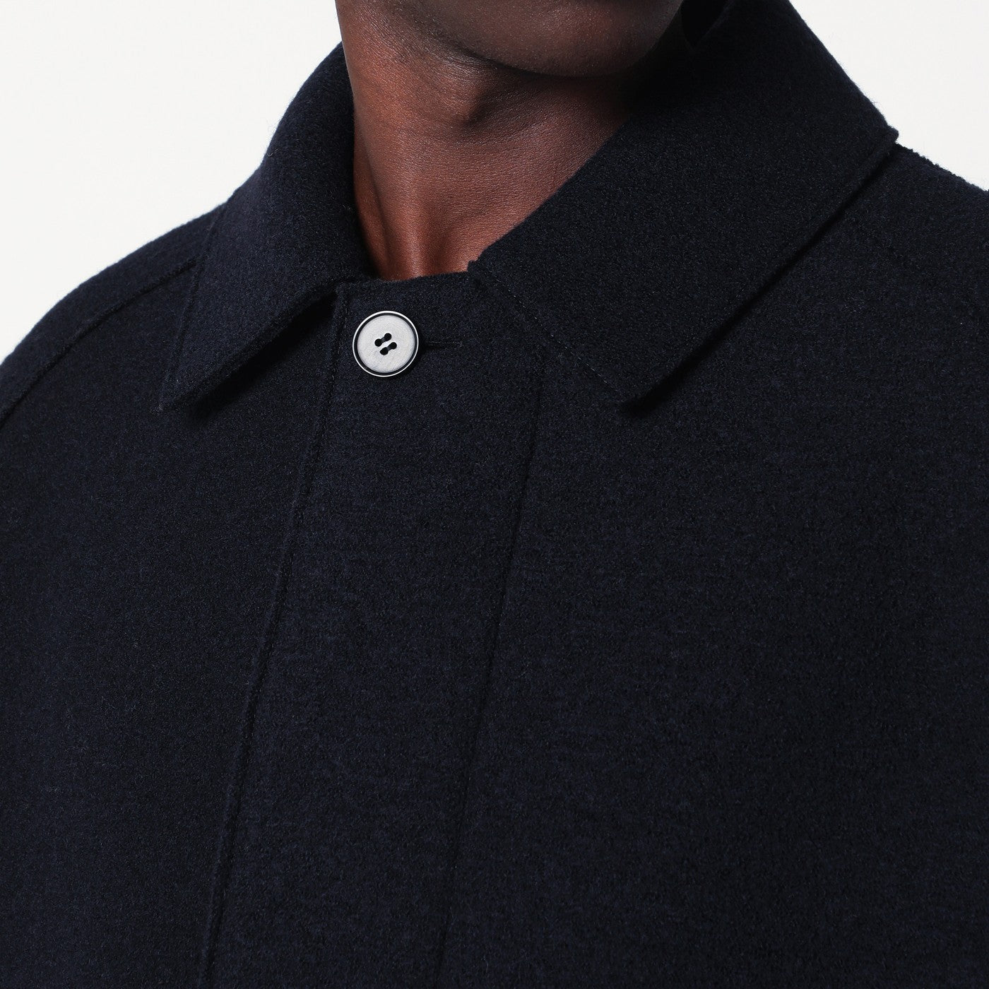 Harris Wharf London Navy Blue Single-Breasted Wool Coat Men HARRIS WHARF LONDON